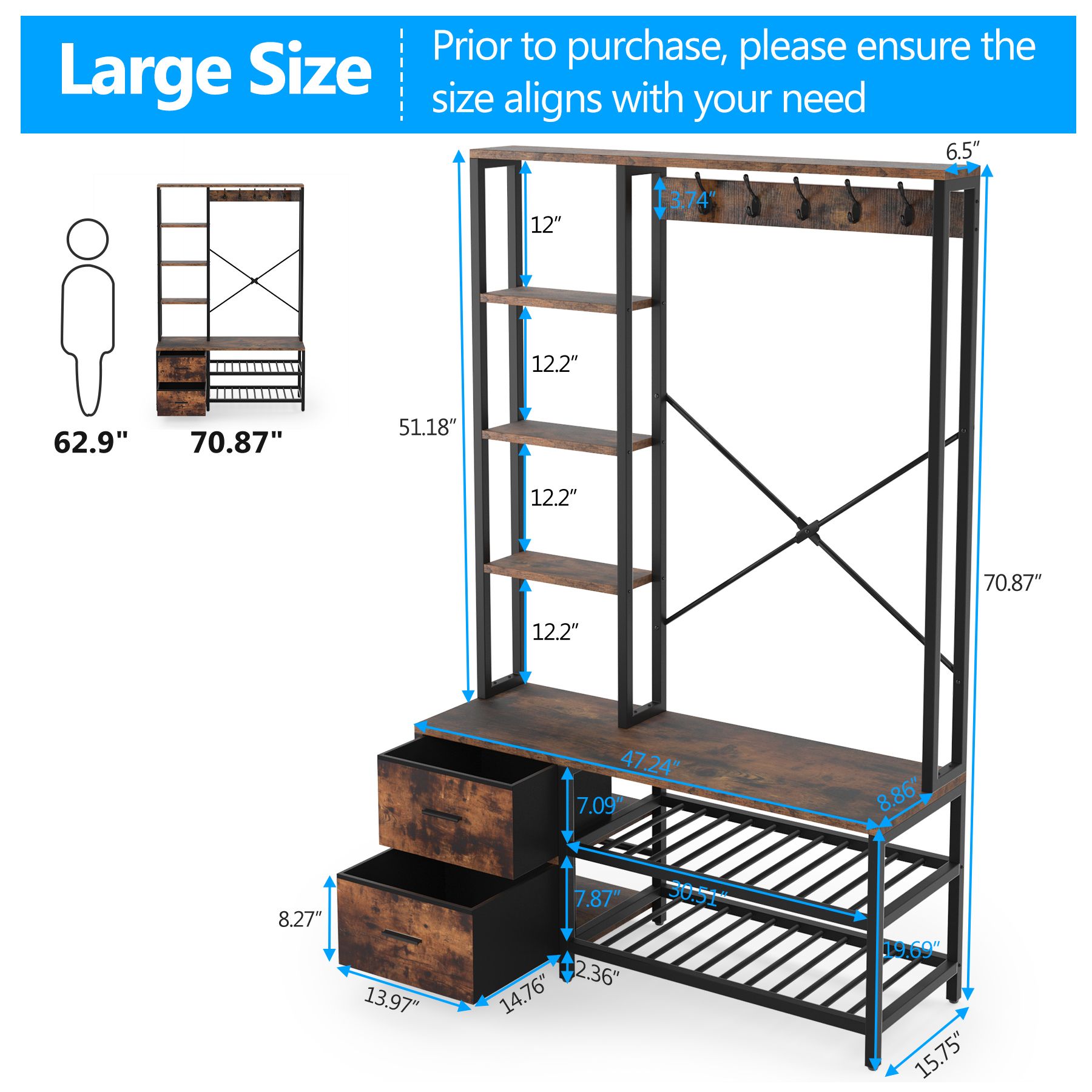 Tribesigns HOGA-F1543 Coatrack-Stands-Pedestals - View #13