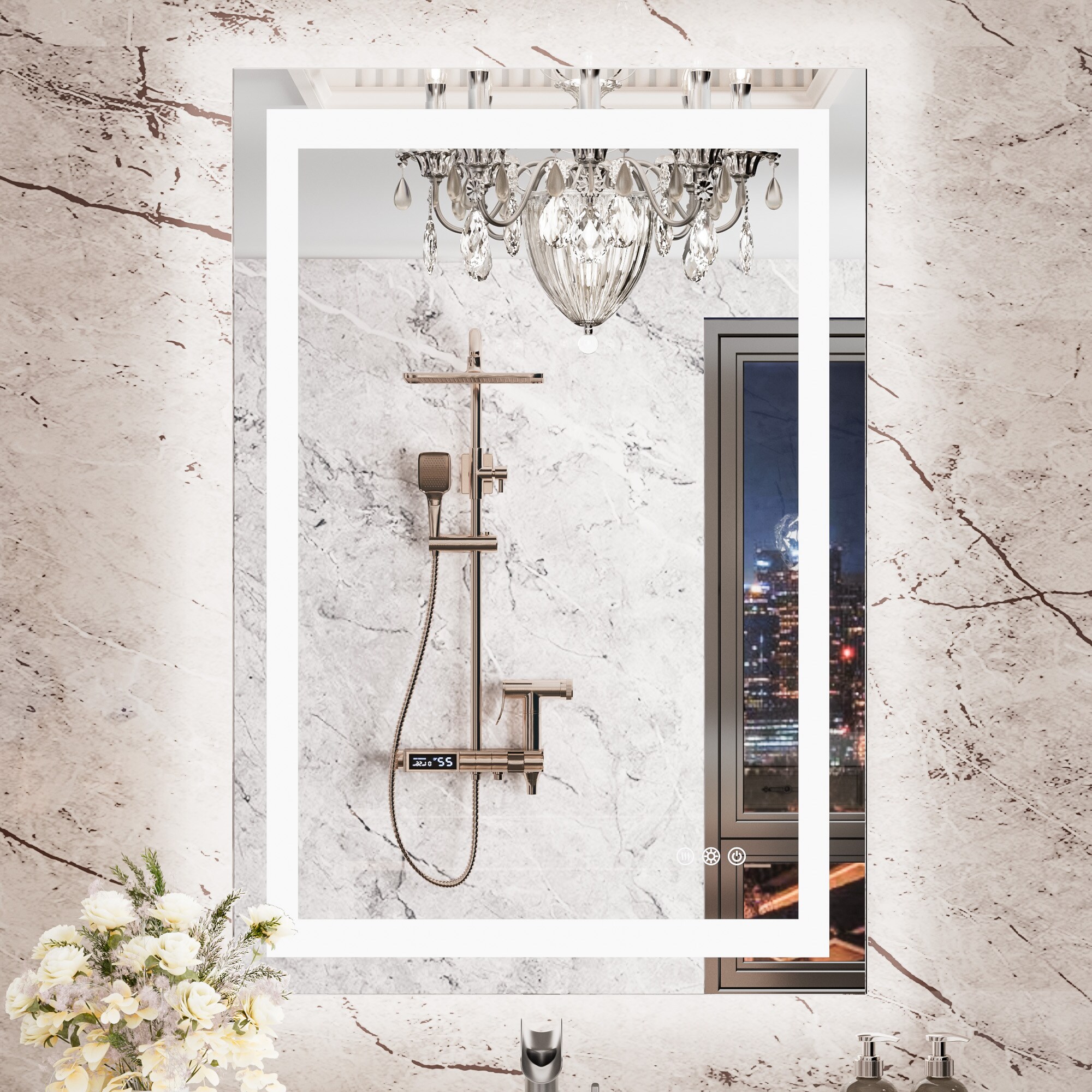 Modern Rectangular Frameless LED Bathroom Vanity Mirror