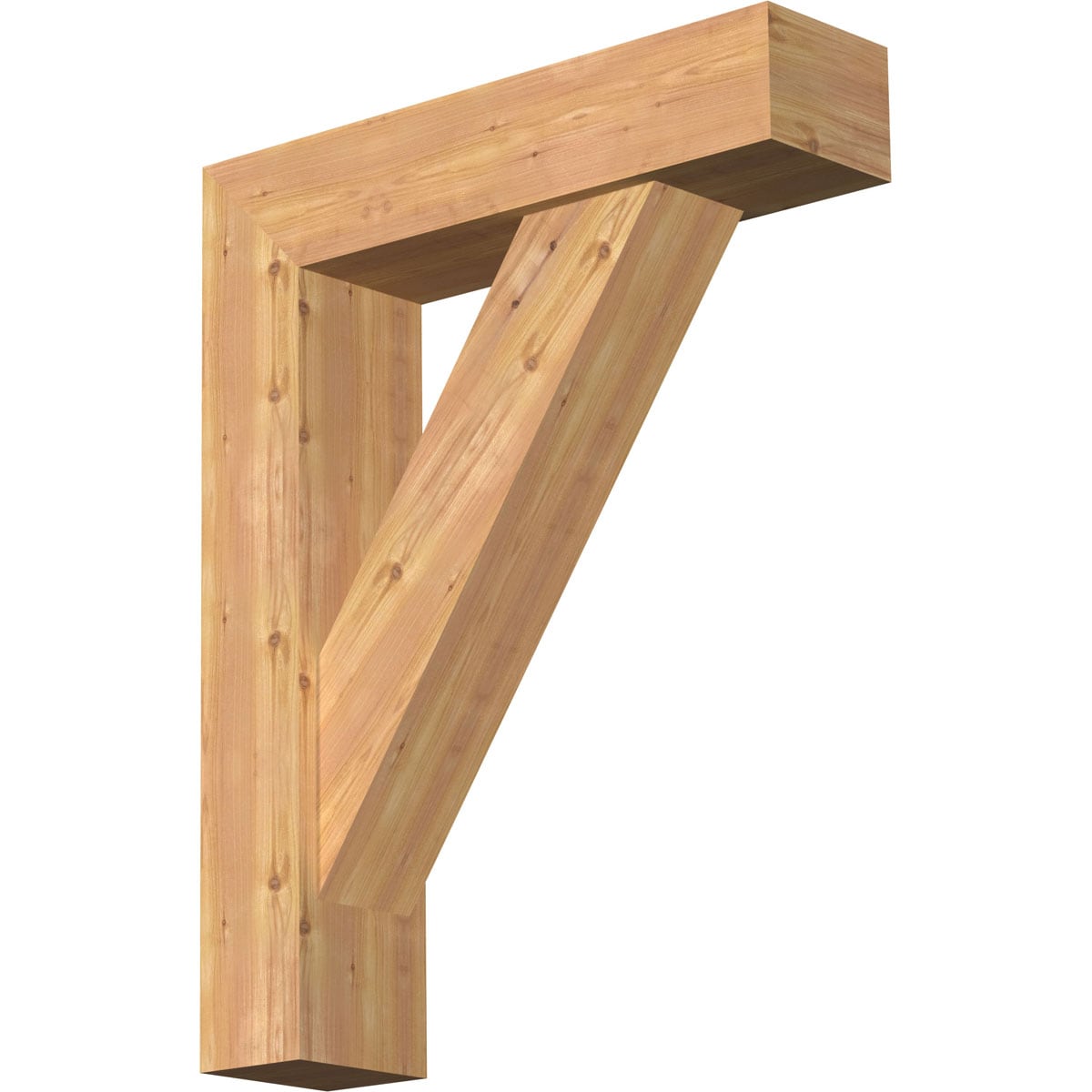 Ekena Millwork 1464888 Traditional Block Smooth Bracket with Offset Brace Western Red Cedar Wood Standard Bracket
