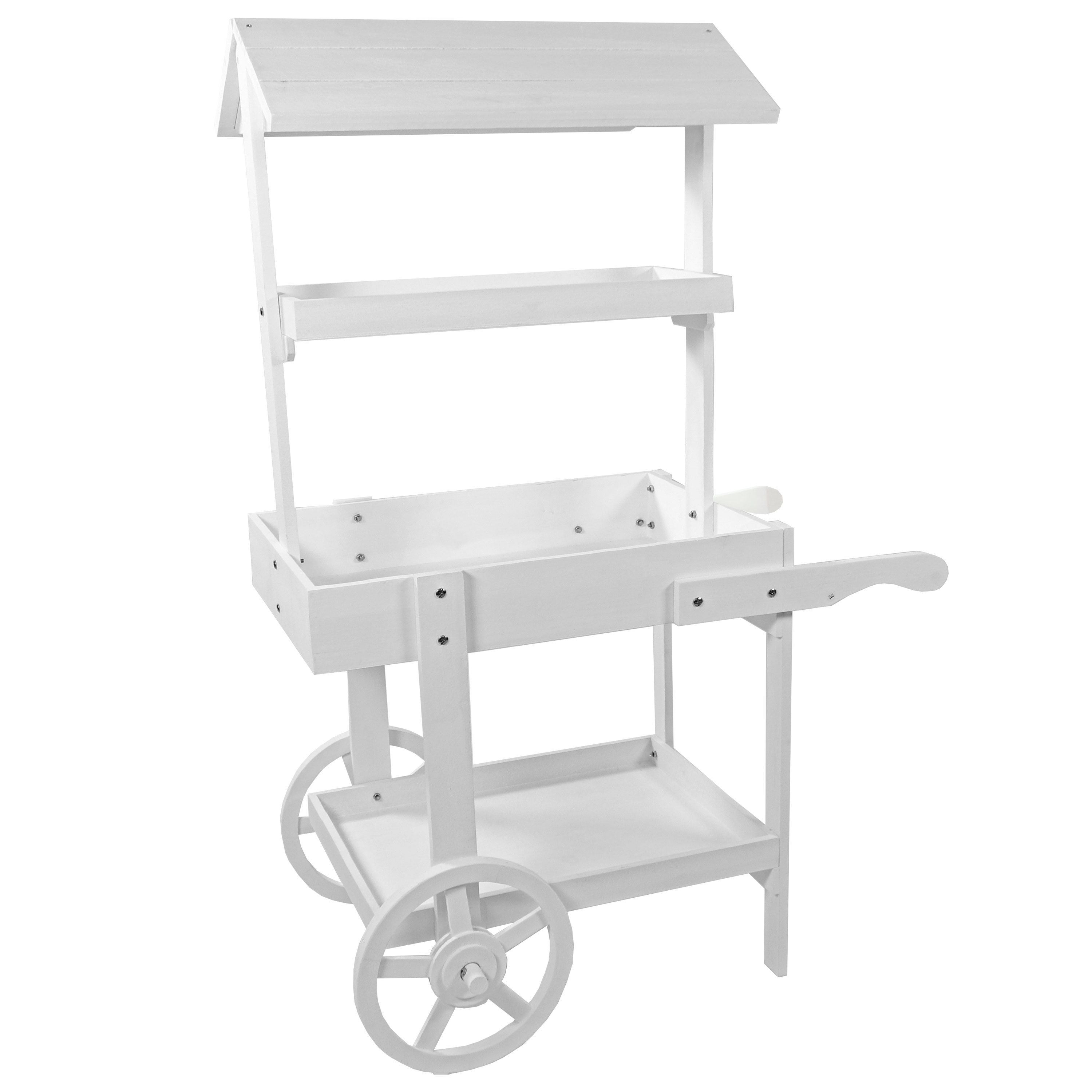 Sunnydaze Decor IEO-8264 49.25-Inches H x 33.75-Inches W White Outdoor Rectangular Wood Plant Stand