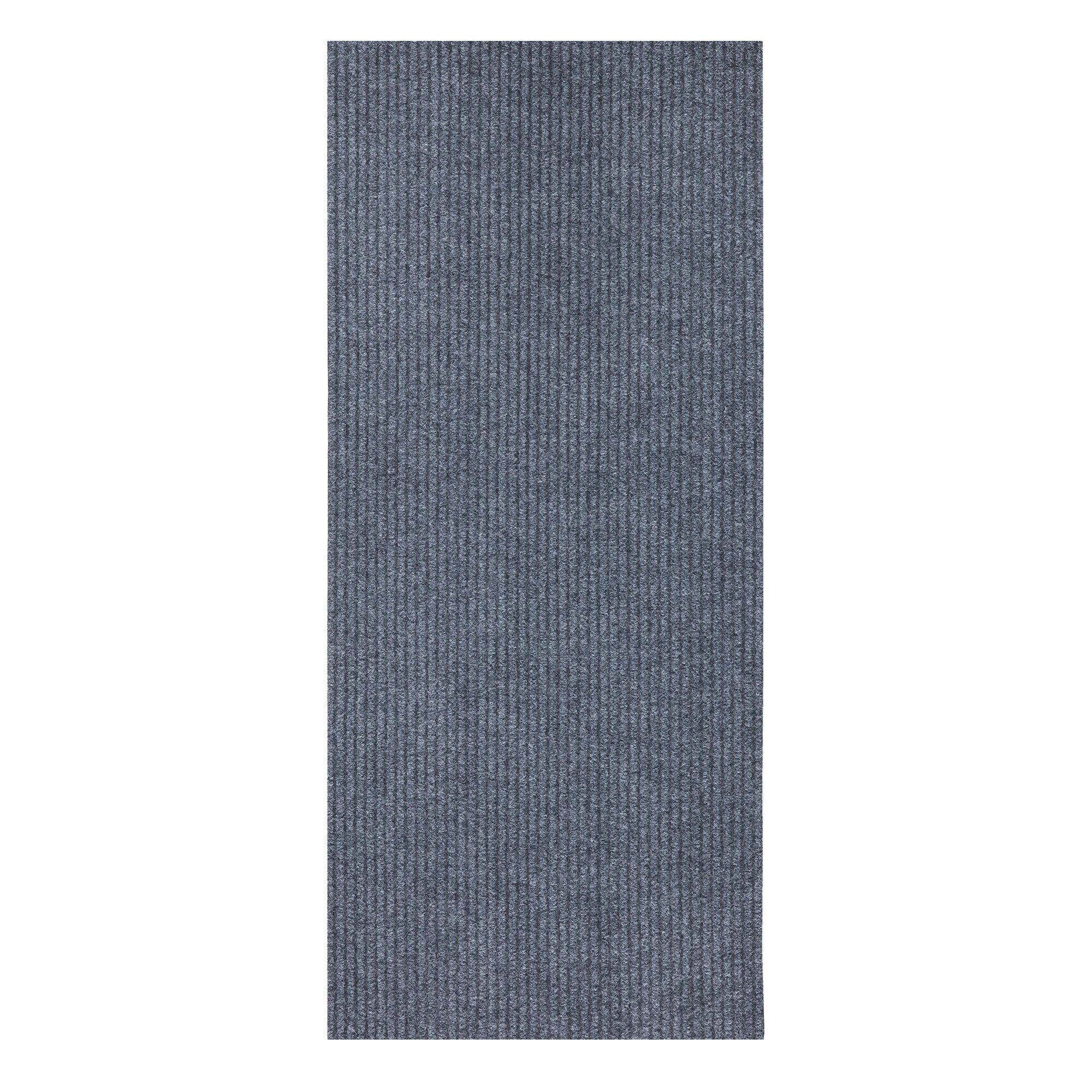 Ottomanson Custom Size Waterproof Non-Slip Rubberback 2x5 Indoor/Outdoor Utility  Rug, 2' x 5', Gray 