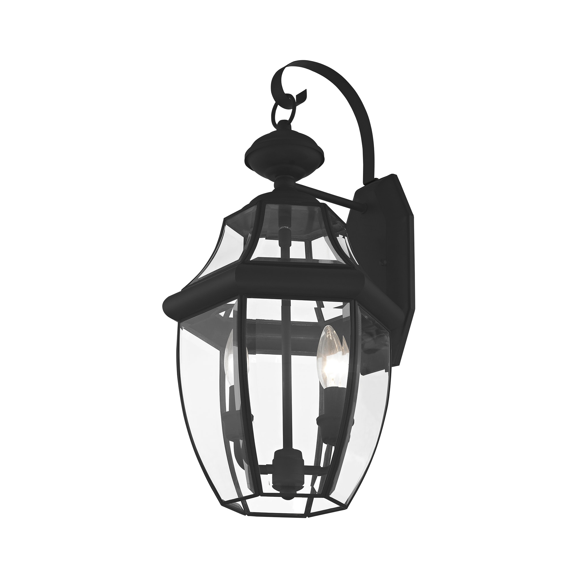 Monterey Colonial Style Black Brass Outdoor Wall Lantern