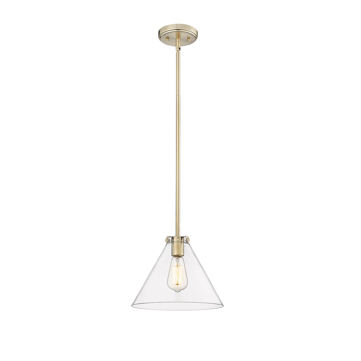 Aliza Modern Gold Clear Glass Cone Pendant Light