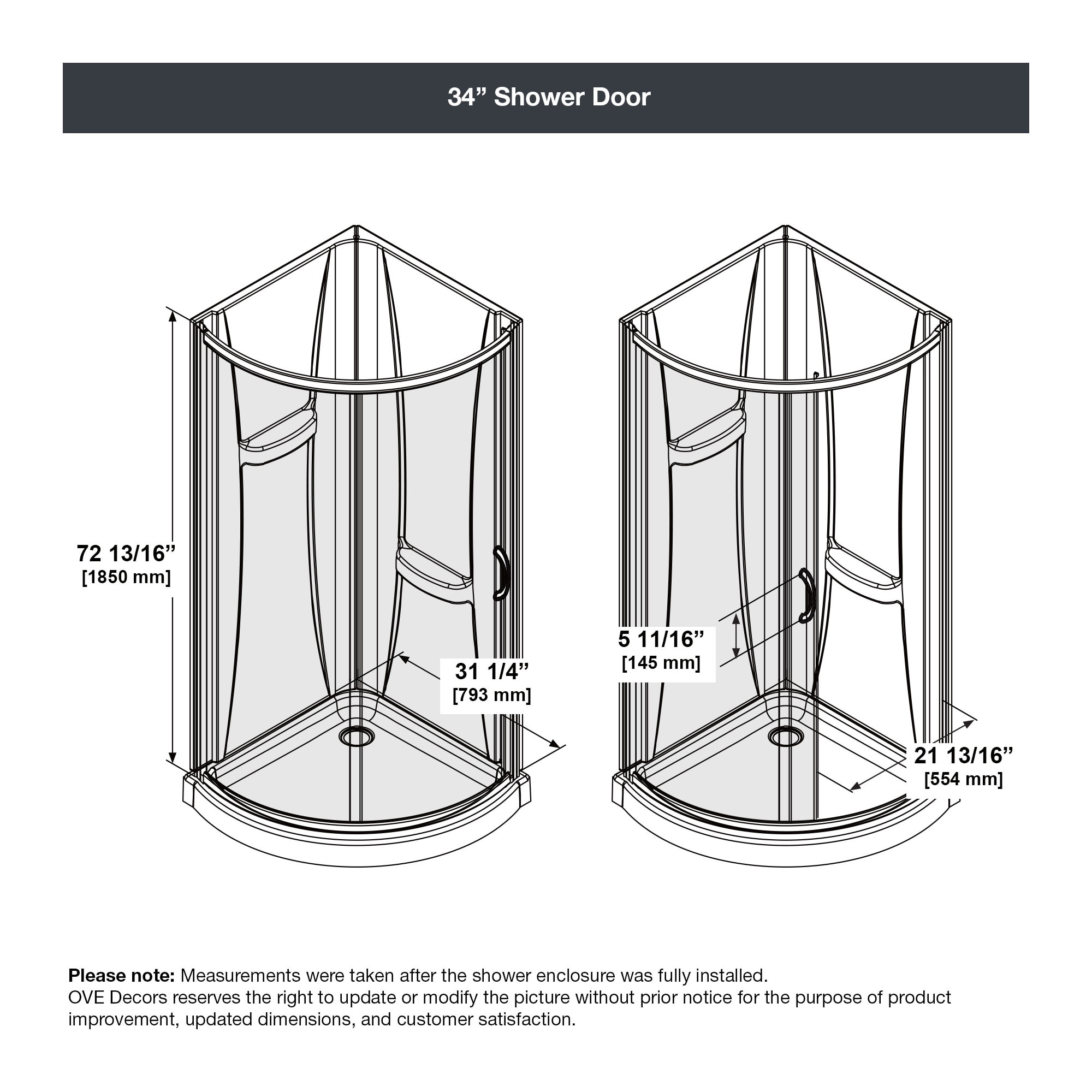 OVE Decors 15SKA-BREE34-SAT Alcove-Shower-Kit - View #13