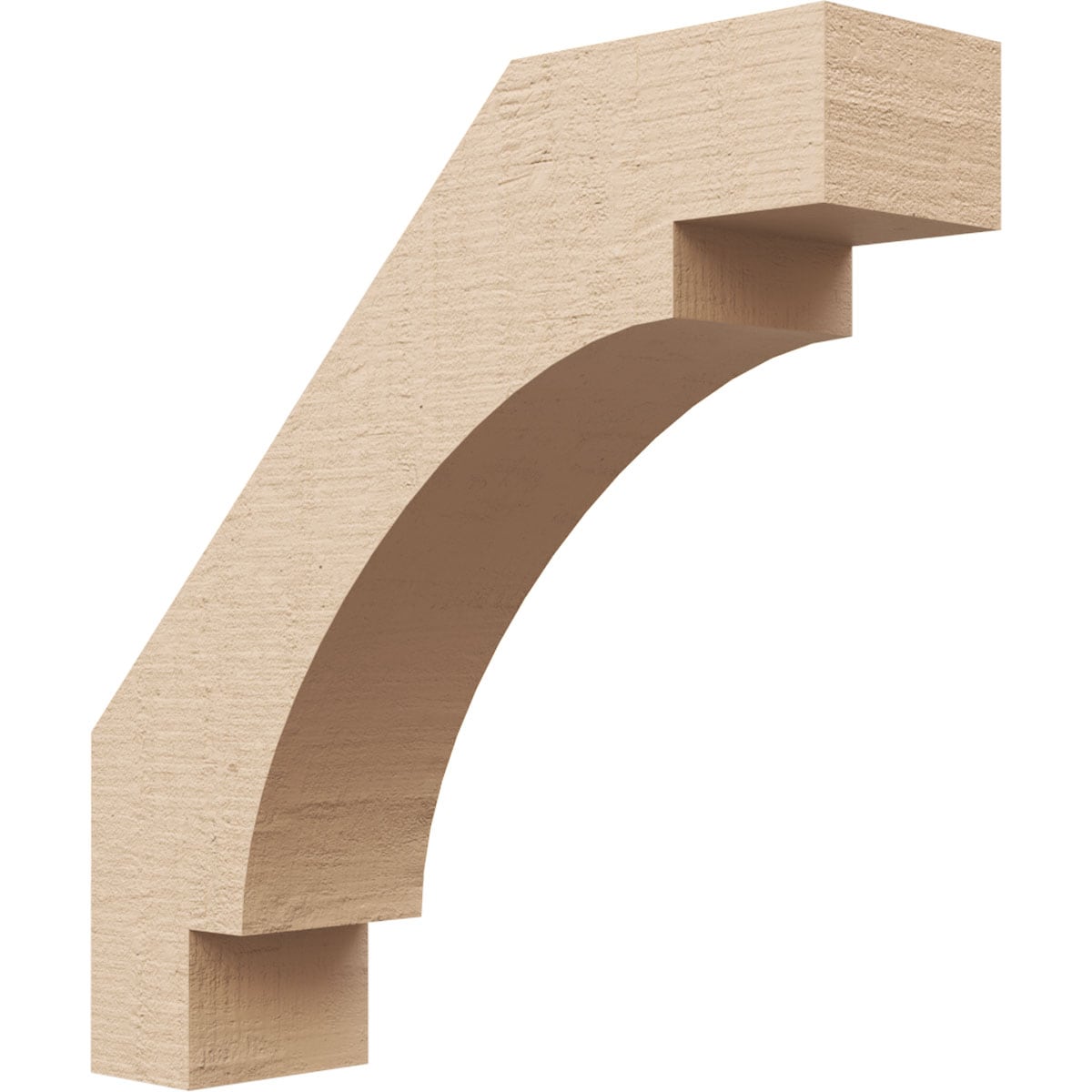 Ekena Millwork BRCUR03X12X12MRCRCPR 3-in x 12-in x 12-in Primed Urethane Merced Rough Cedar Woodgrain TimberThane KneeBrace
