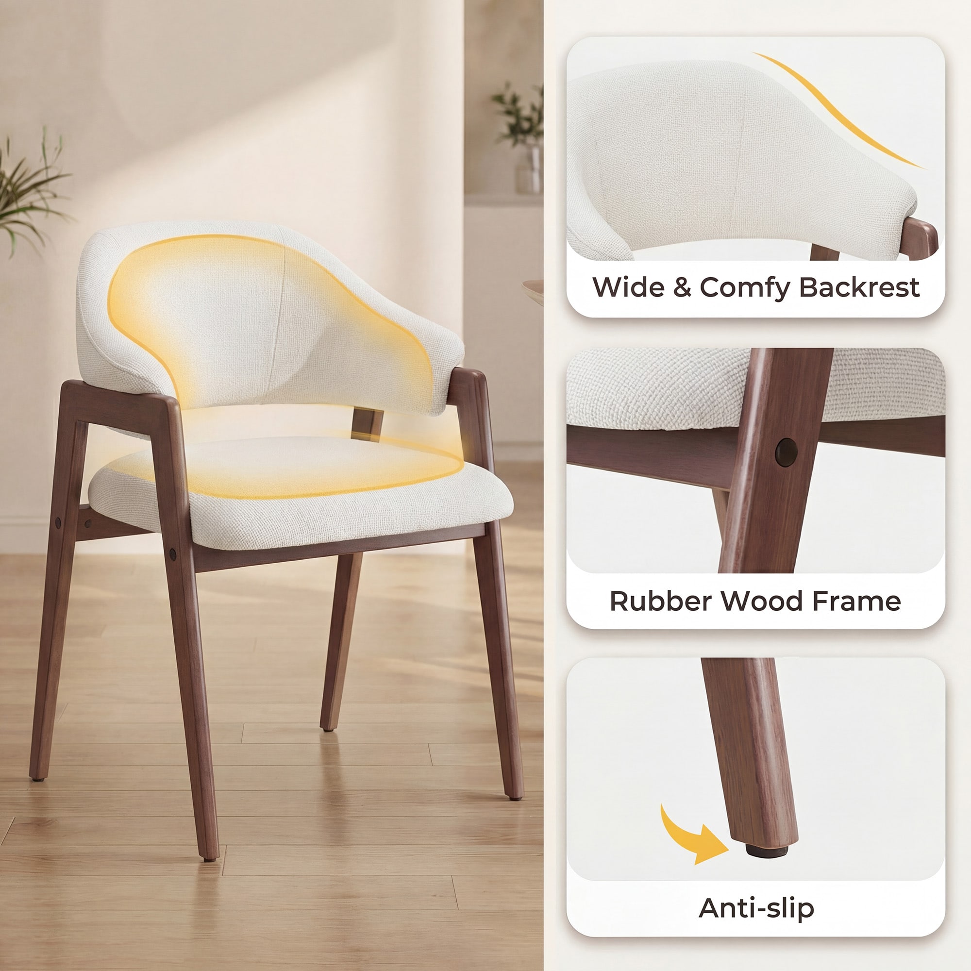 ViviHav LS-DCW14-WH-FB-2B Dining-Chairs - View #5