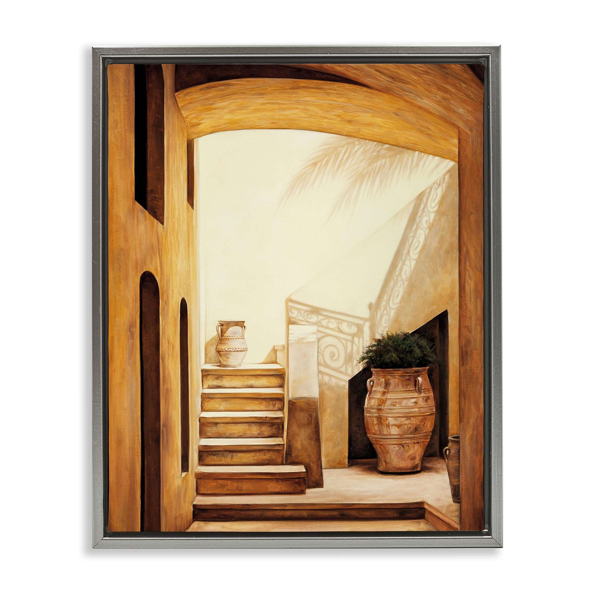 Stupell Industries BS-554-FFL-16X20 Timeless Architecture Interior Gray Framed Floater Canvas Wall Art By Eduardo 17 x 21