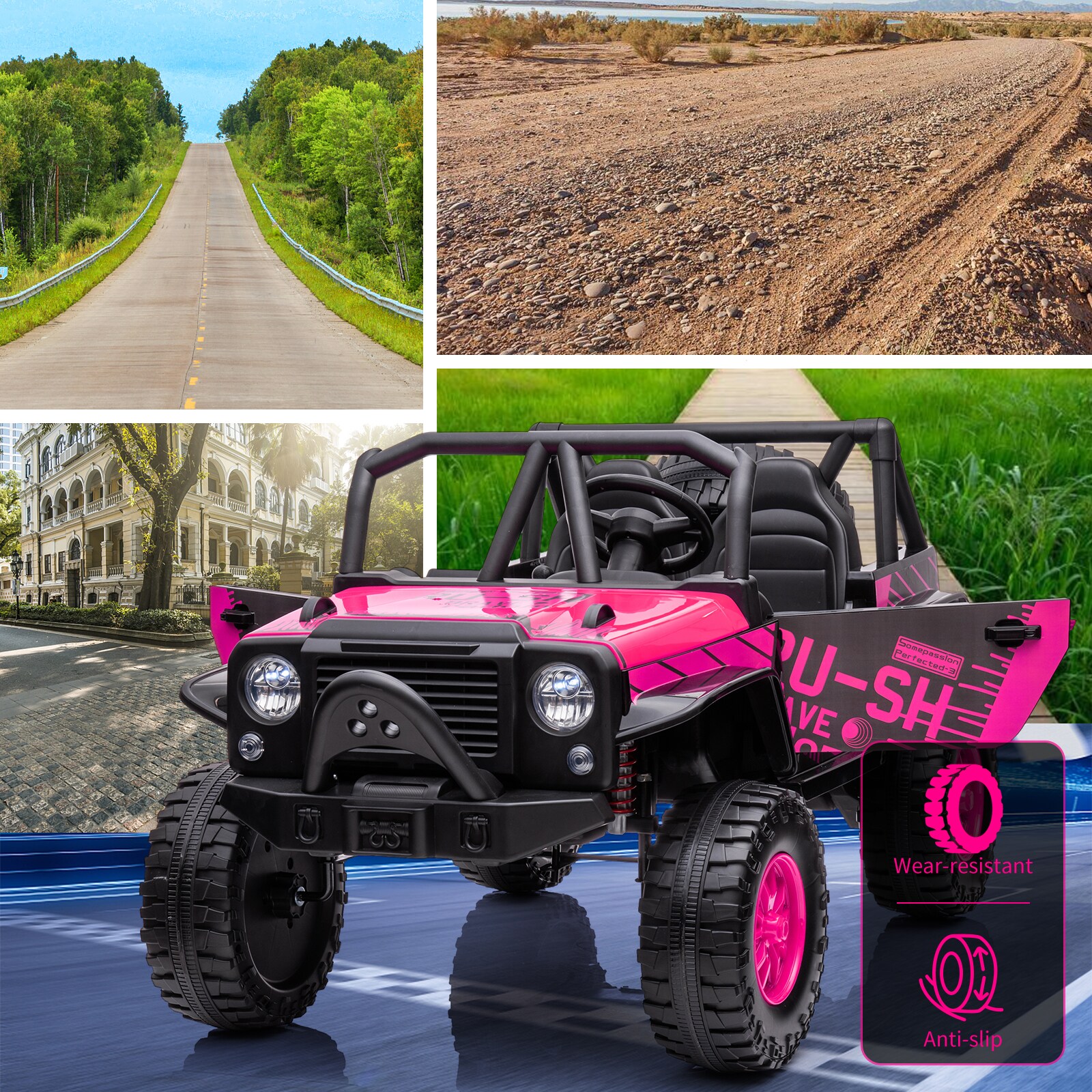 Der Rose 24V Two Seater Ride On Car For Kids With Remote Control Led ...