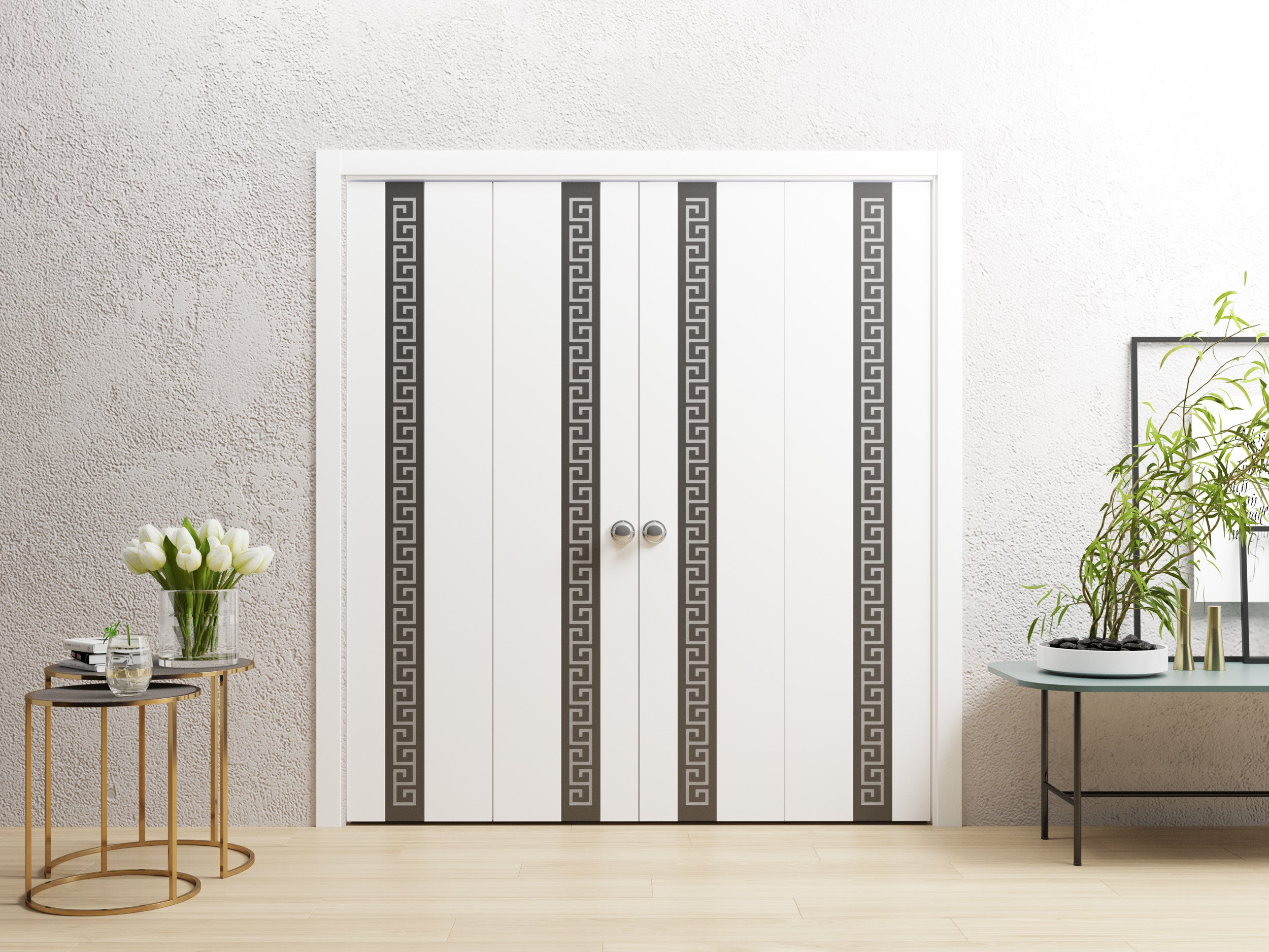 SARTODOORS Sliding Closet Double Bi-fold Doors 72 x 96 inches Planum ...
