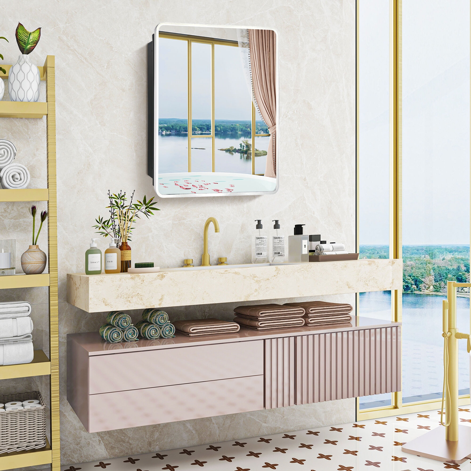 WELLFOR GIJ-MED01-2028SL Bathroom-Medicine-Cabinets - View #3