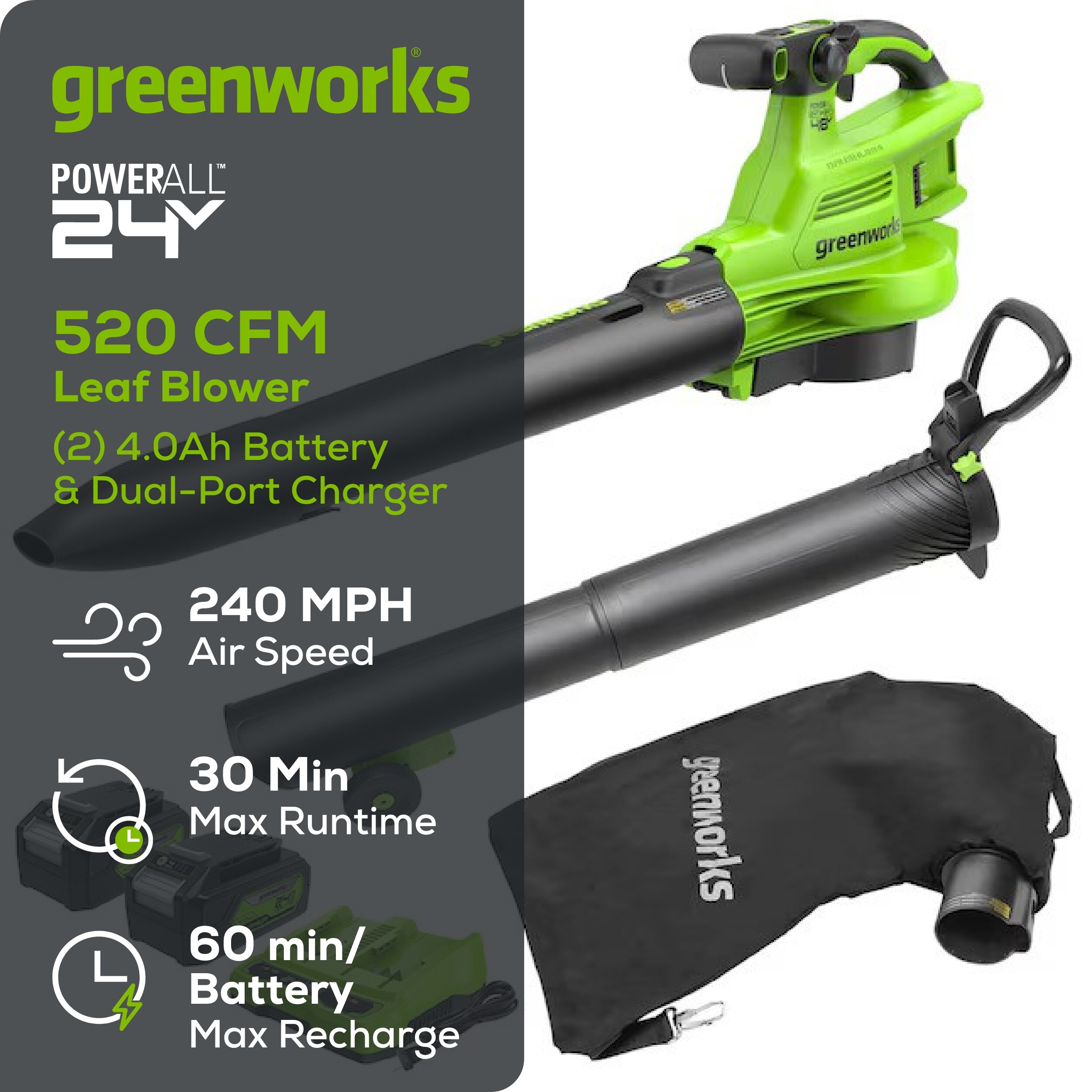 Greenworks BL48L4420 Cordless-Electric-Blowers - View #2