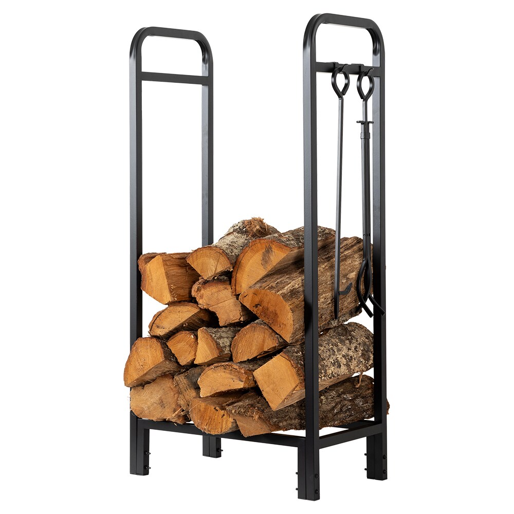 Modern Ember A09057BK 48-Inches x 48-Inches x 13.88-Inches Metal Log rack