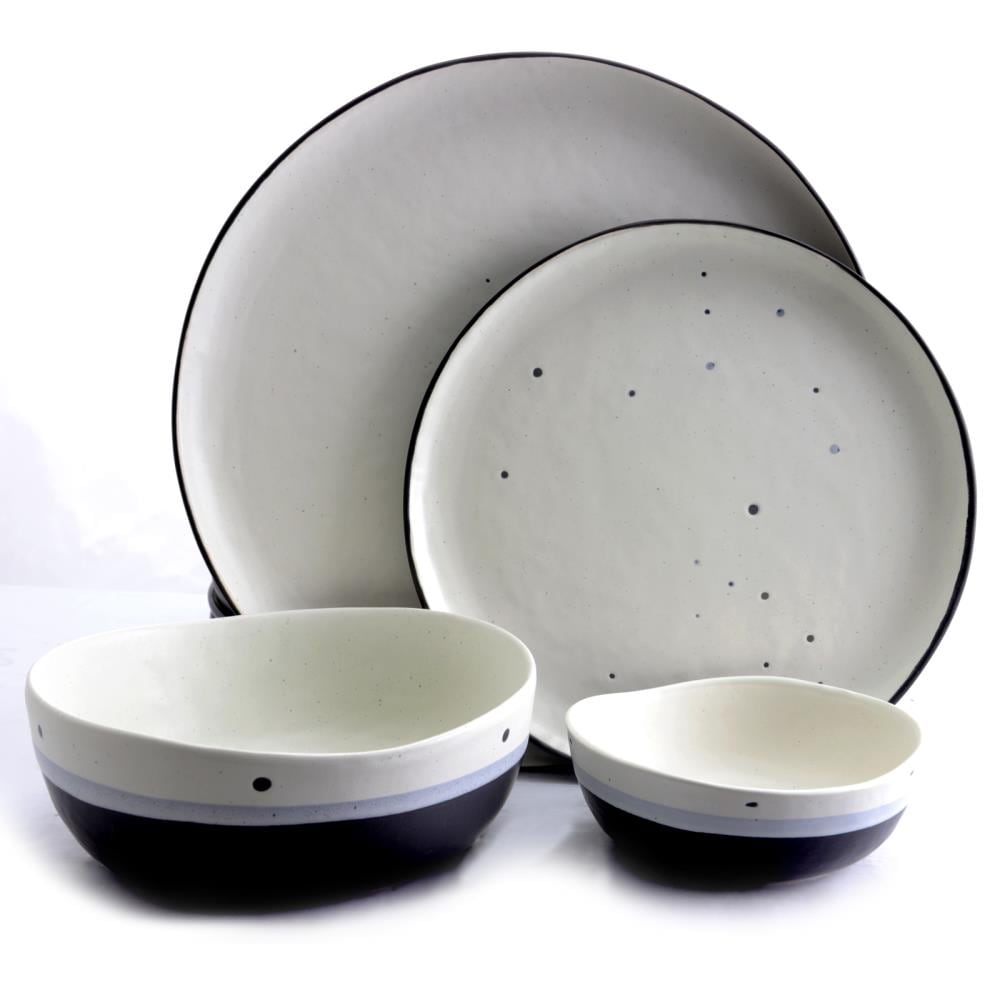 Gibson 84997565M 16 -Piece Gray Stoneware Dinnerware