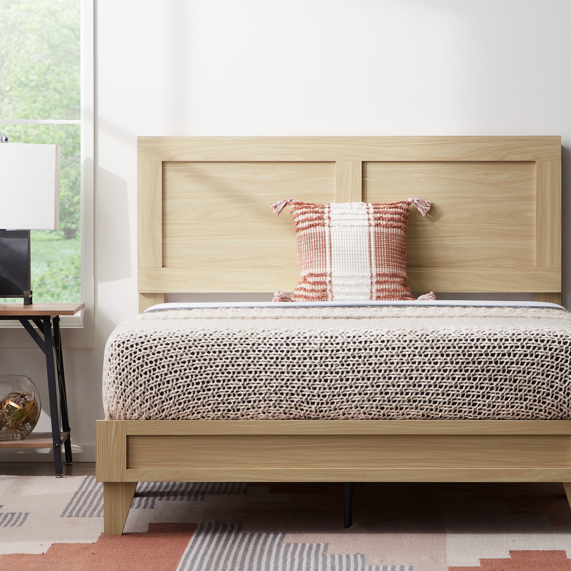 Brookside Lily Natural King Platform Bed in the Beds department at Lowes.com