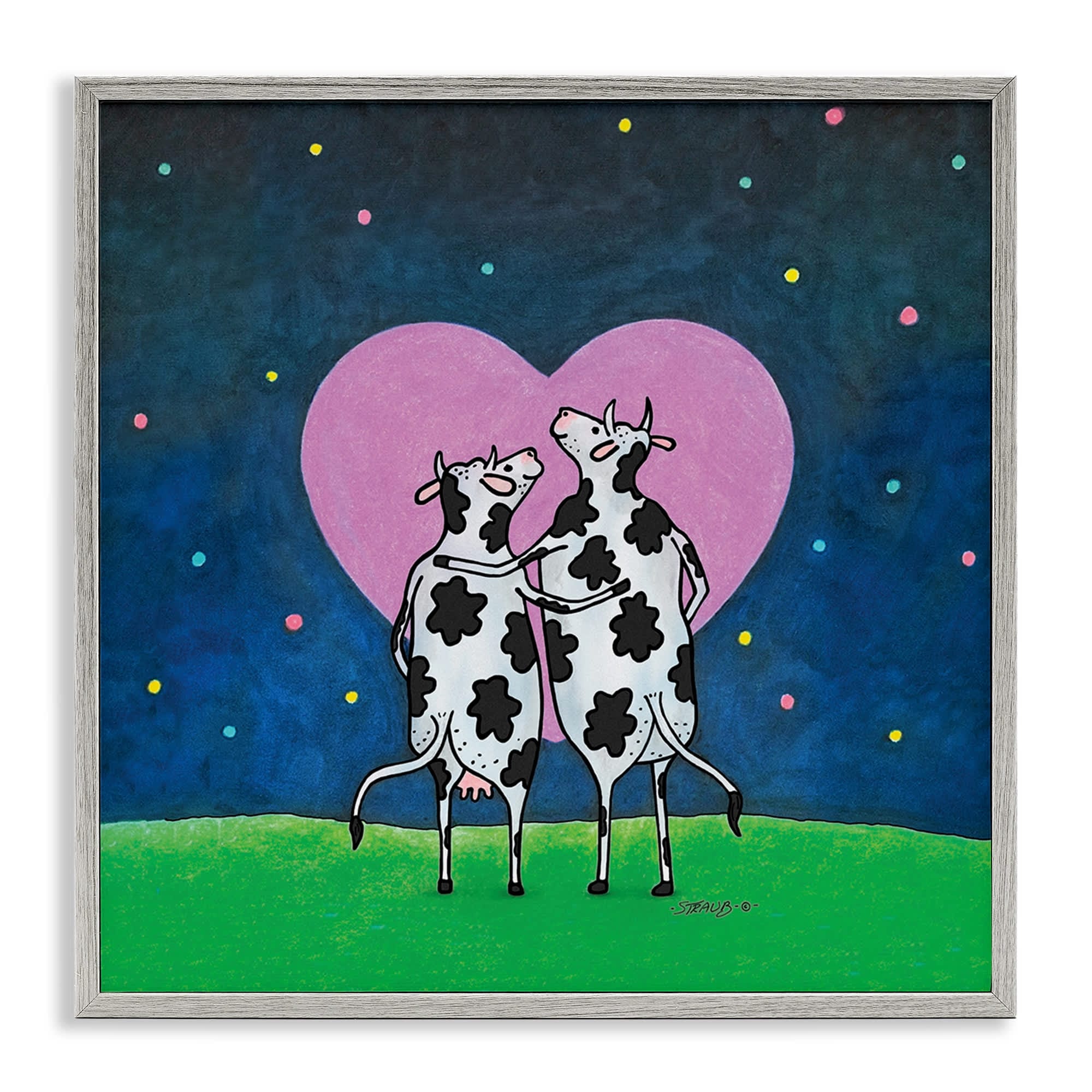 Stupell Industries BT-016-GFF-12X12 Loving Significant Udder Gray Framed Giclee Art By Roger Straub 12 x 12