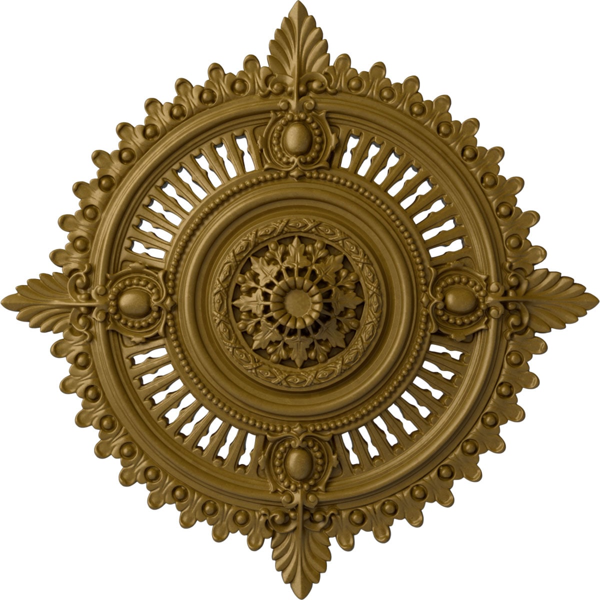 Ekena Millwork CM29HYGLS Haylynn 29.125-in W x 29.125-in L Painted Gold Polyurethane Whole Ceiling Medallion