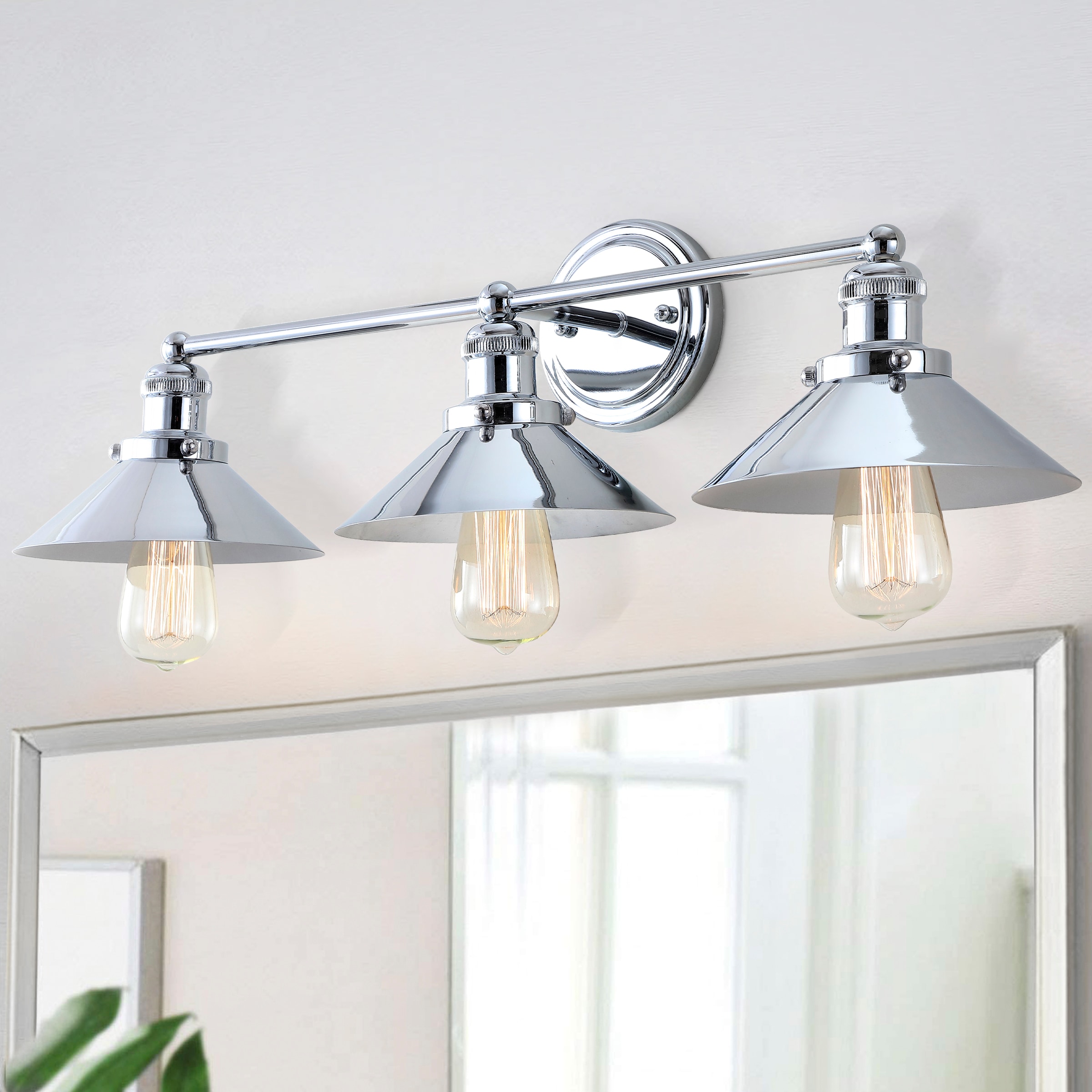 JONATHAN  Y JYL7425A July Metal Transitional 26.5-in 3 -Light Polished Chrome Modern/contemporary Vanity light