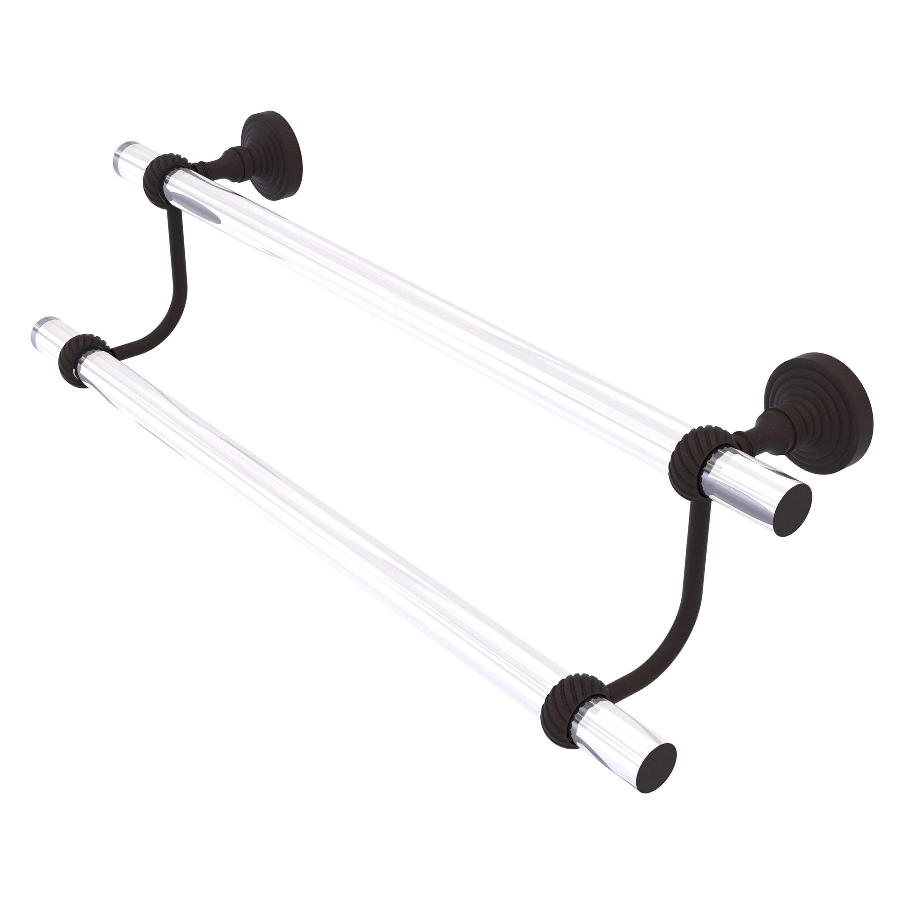 Allied Brass PG-72T-18-ORB Pacific Grove 18-in double Oil-rubbed bronze Wall mount Double Towel Bar