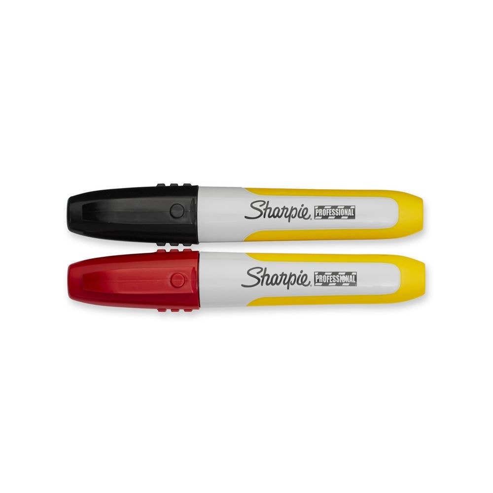Sharpie 34822PP Professional 2-Pack Chisel Tip Black, Red Permanent Marker