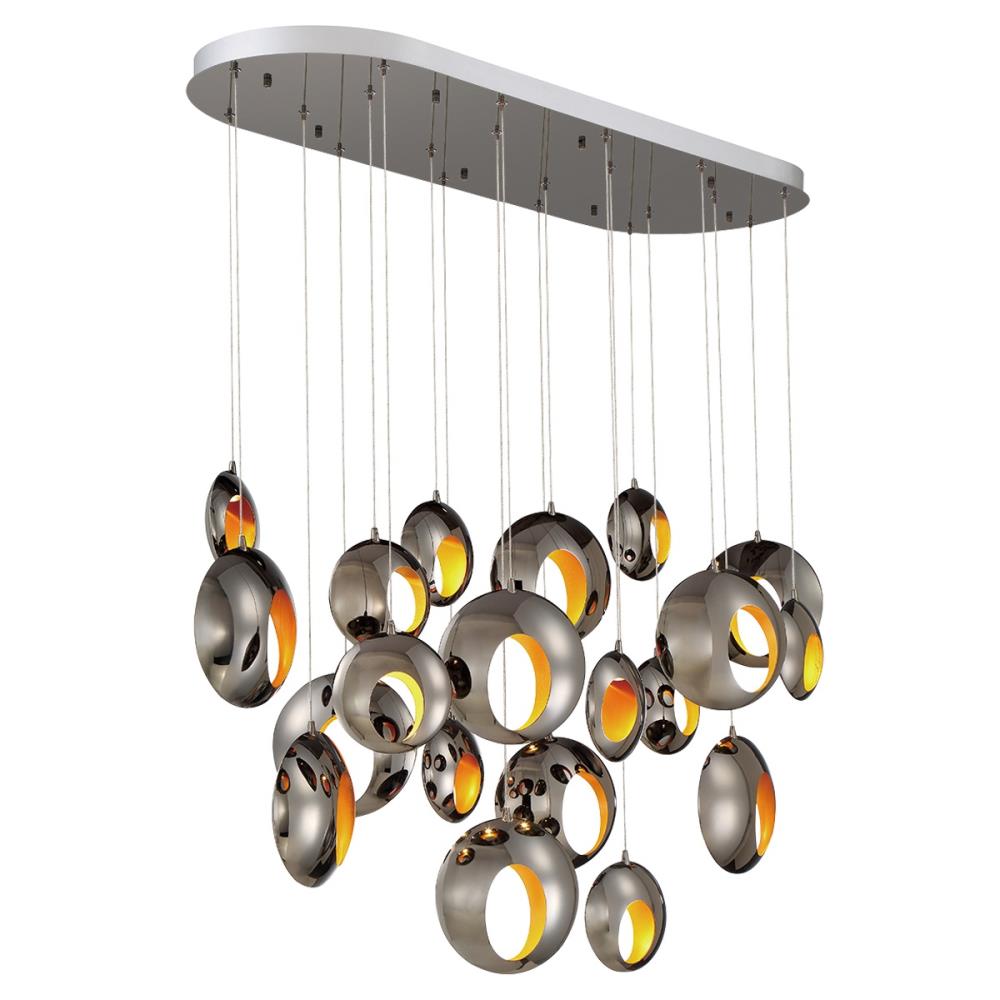 Eurofase 35912-019 Arlington 20-Light Black Mid-century LED Dry rated Chandelier