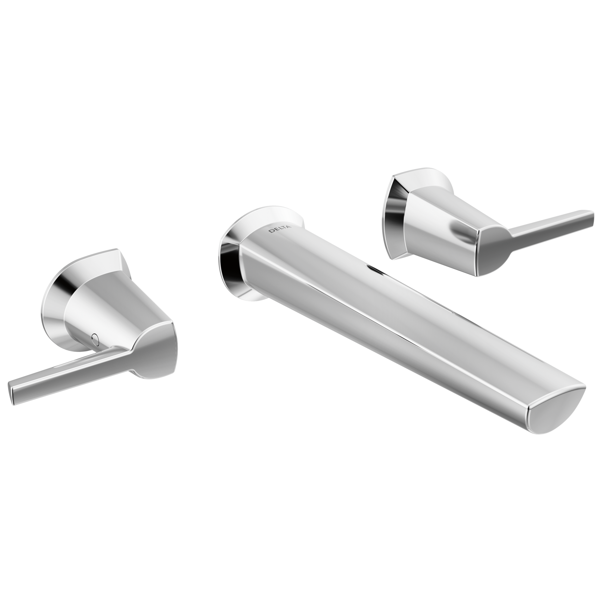 Delta T3571LF-PR-WL Galeon Lumicoat Chrome Wall-mount 2-handle WaterSense Low-arc Residential Handle Bathroom Sink Faucet