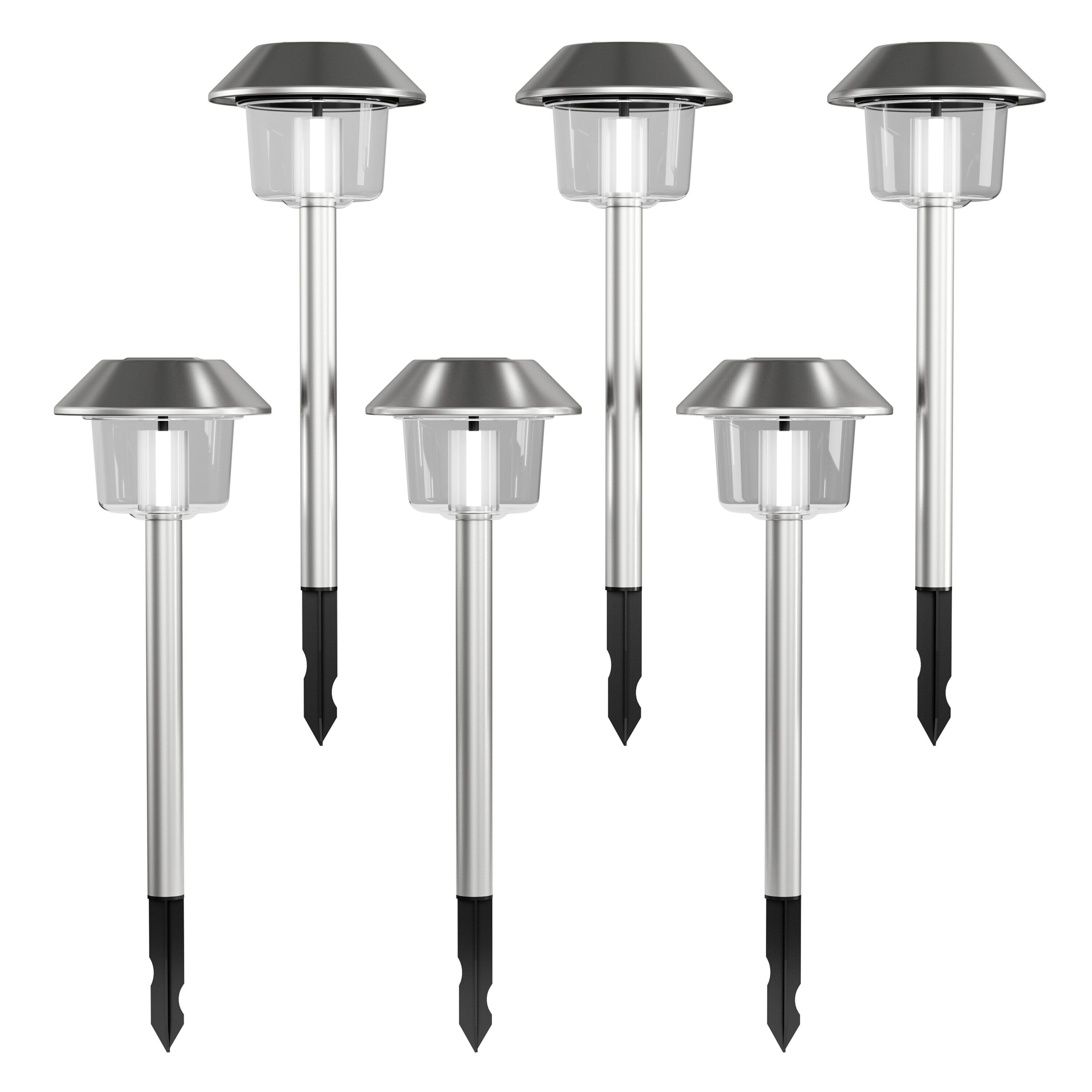 Nature Spring Outdoor Lights 6 Lumen 1 Watt Silver Solar LED Spot Light Kit 181800JHL at Lowes
