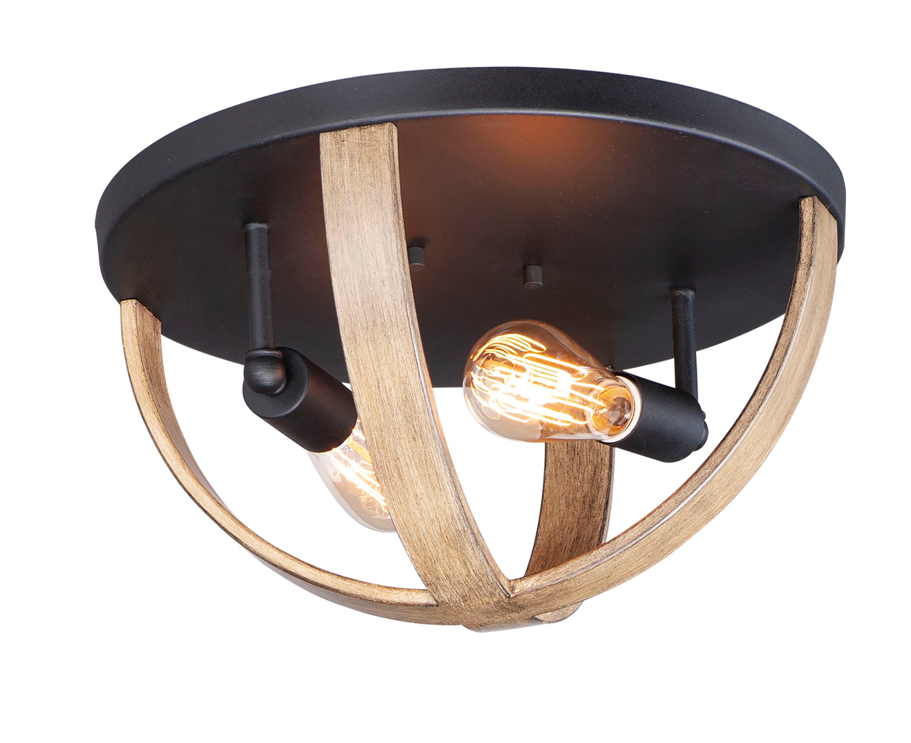 Maxim Lighting 27570BWBK Compass 2 -Light 15.75-in Multiple finishes Multiple colors Flush Mount Light