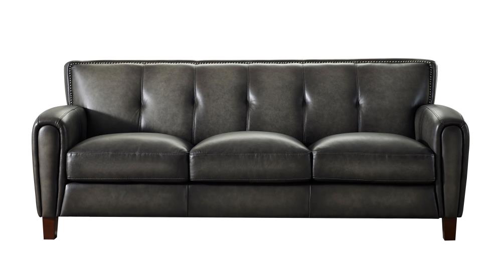 Hydeline 1A6703-30-5858 Weldon 88.5-in Rustic Ash gray Genuine leather 3 -seater Sofa