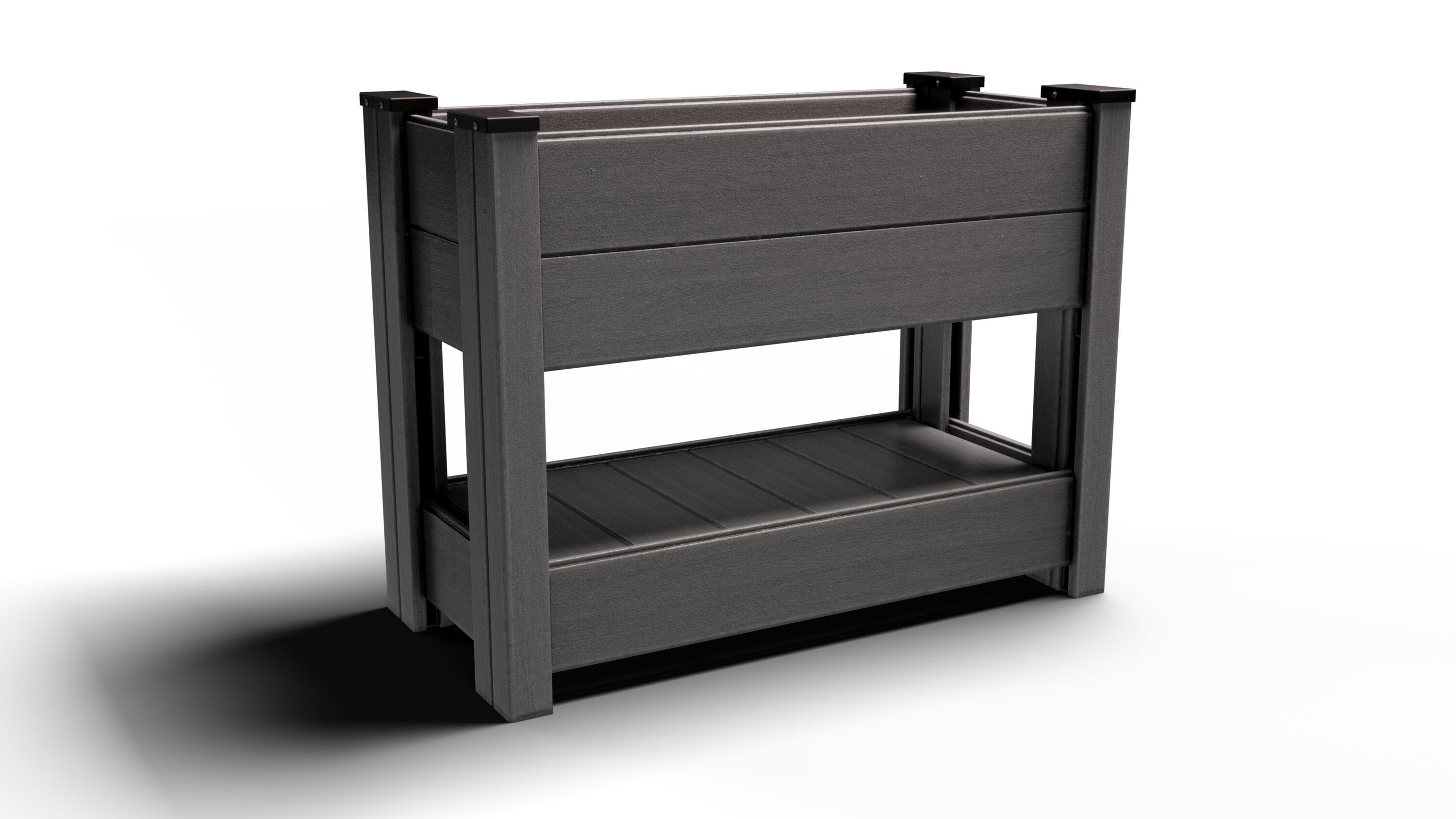 Natures Composites 100132SG42300 Rectangle 17.0-in W Extra Large Gray Mixed/Composite Indoor/Outdoor Raised planter box with Drainage Holes