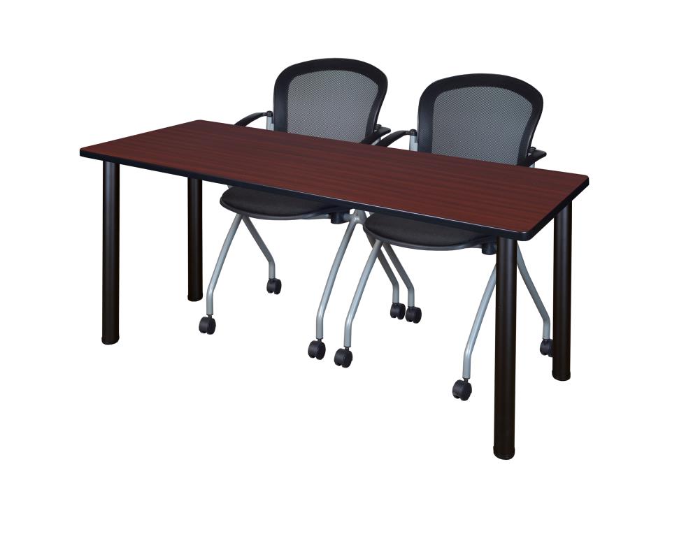 Regency MT7224MHBPBK23BK Training Brown 4-Person Training Table (72-in W x 29-in H)