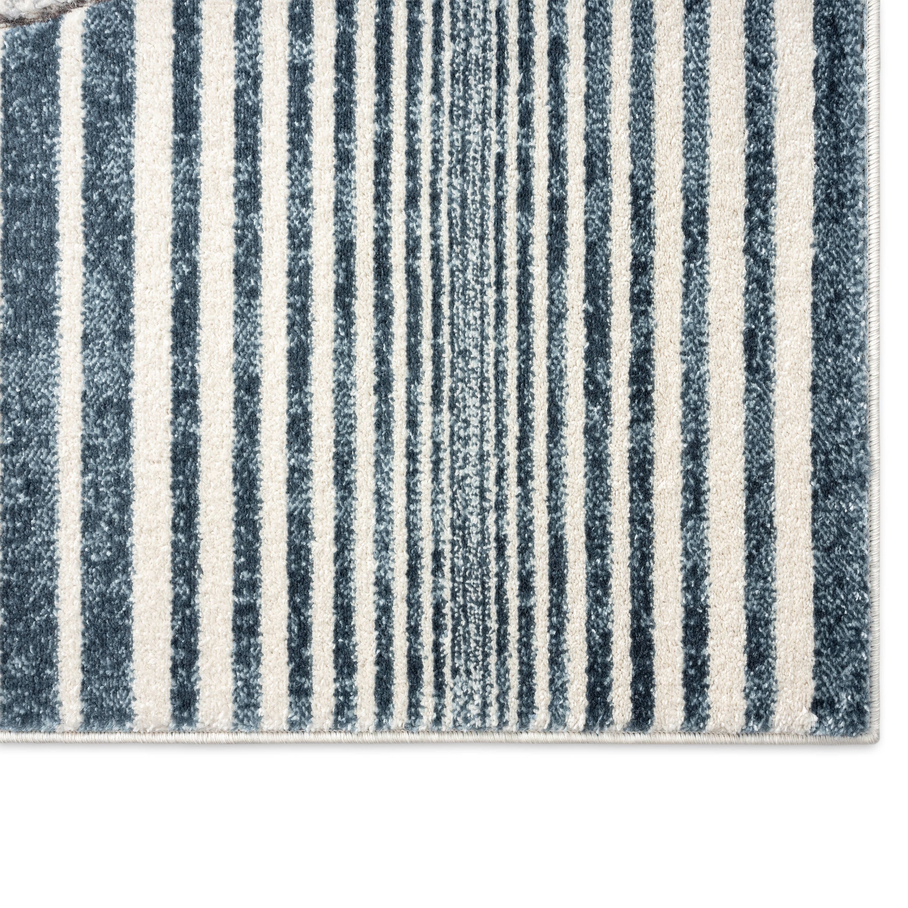 allen + roth Anchor Stripes 8 X 10 (ft) Cream-blue Indoor Stripe Coastal  Area Rug in the Rugs department at