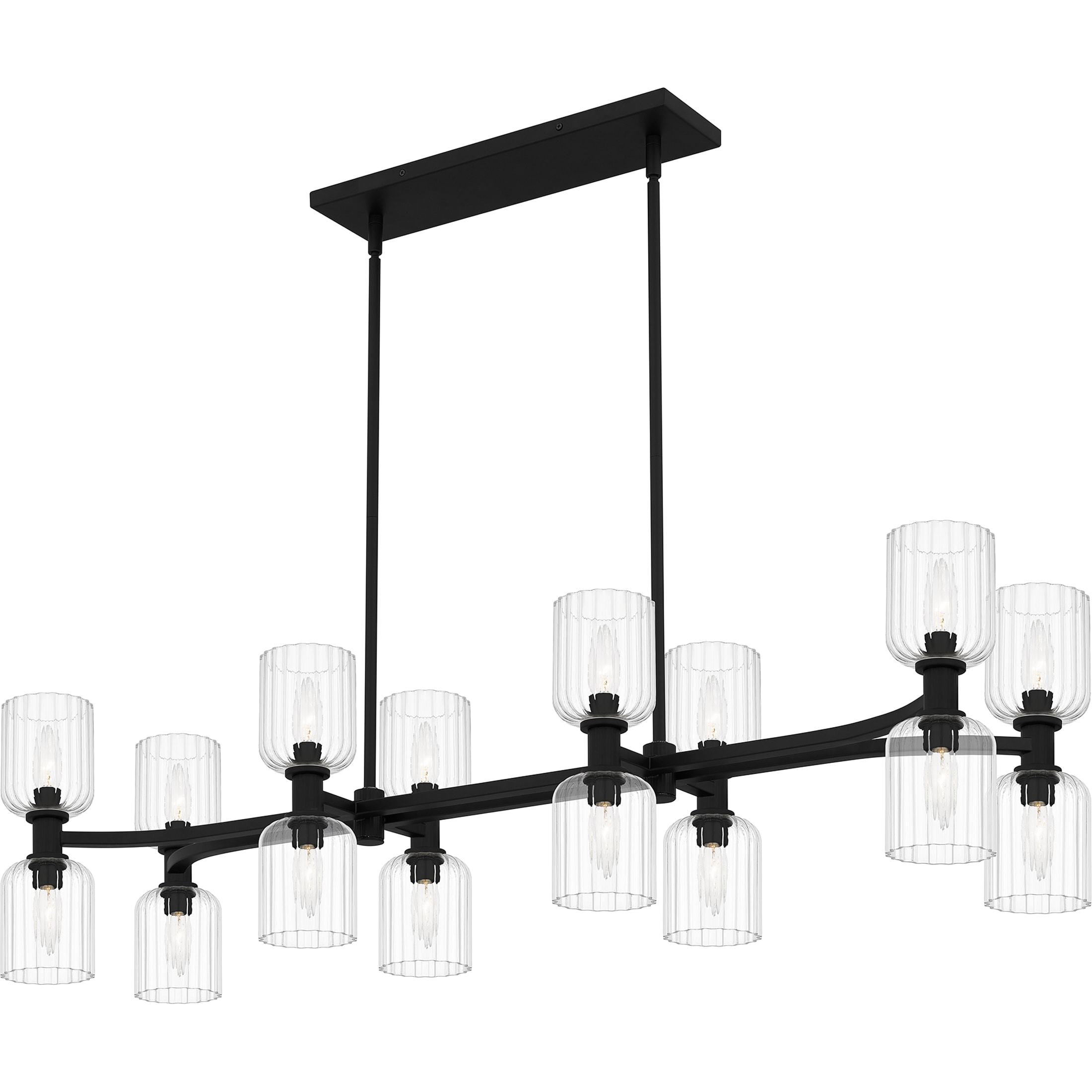 Quoizel RMD846MBK Ramada 16 -Light Matte Black Transitional For Use in Bathrooms, Bedrooms, Dining Rooms, Foyers, Kitchens, Living Rooms Chandelier