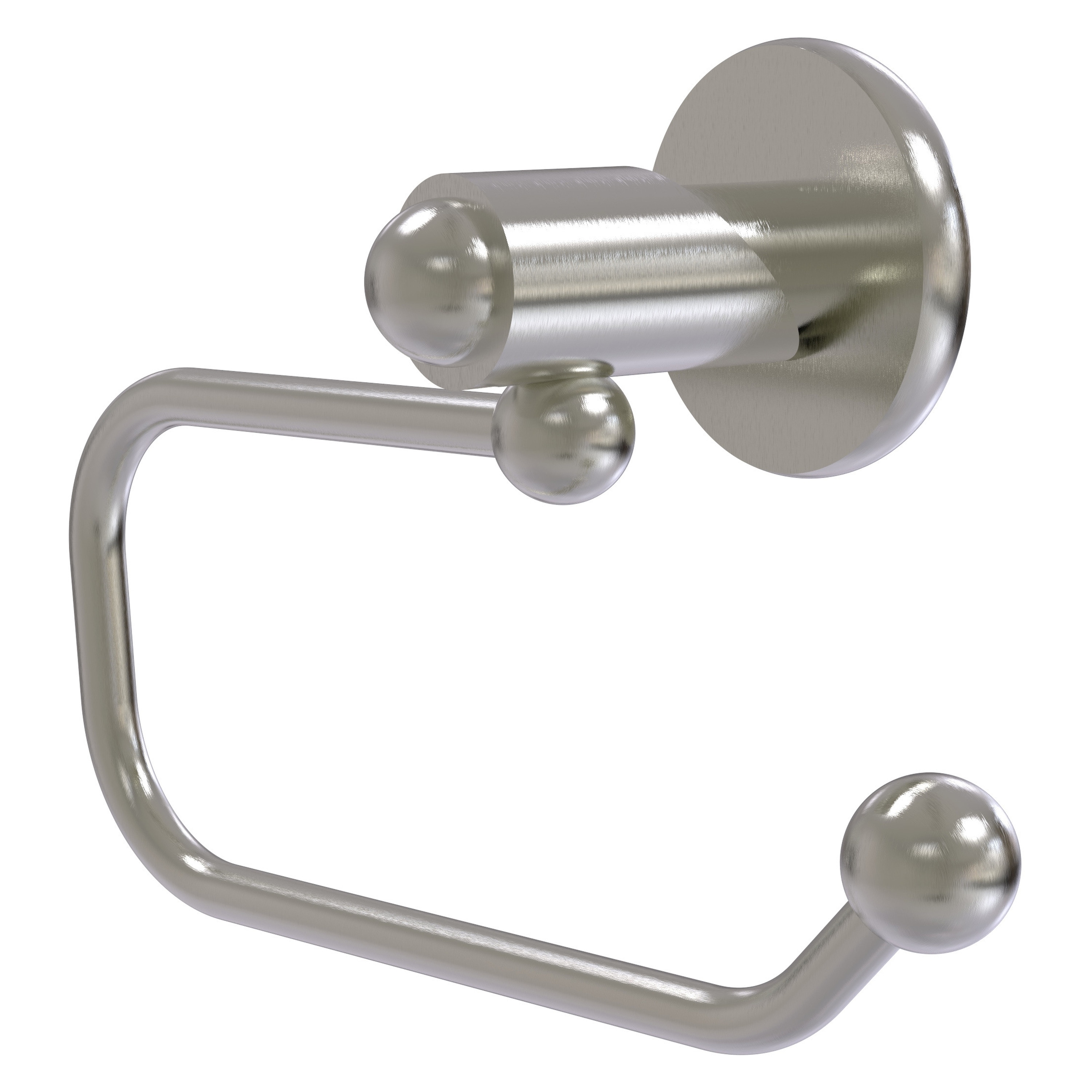 Allied Brass SH-24E-SN Soho Satin Nickel Wall mount Single post Toilet Paper Holder 1 -Rolls with Storage