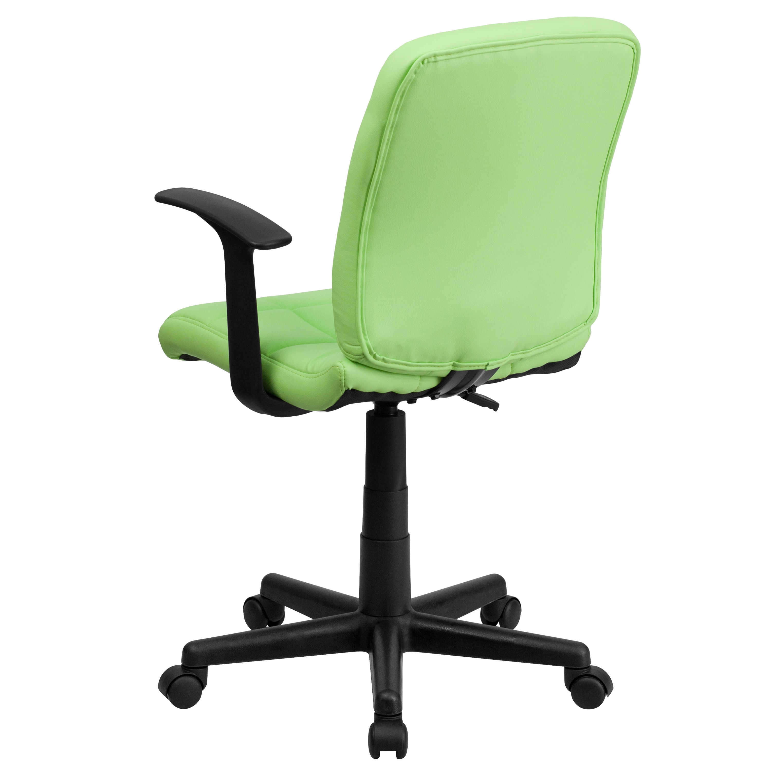 ErgoFlex Mid-Back Green Vinyl Swivel Task Chair with Fixed Arms