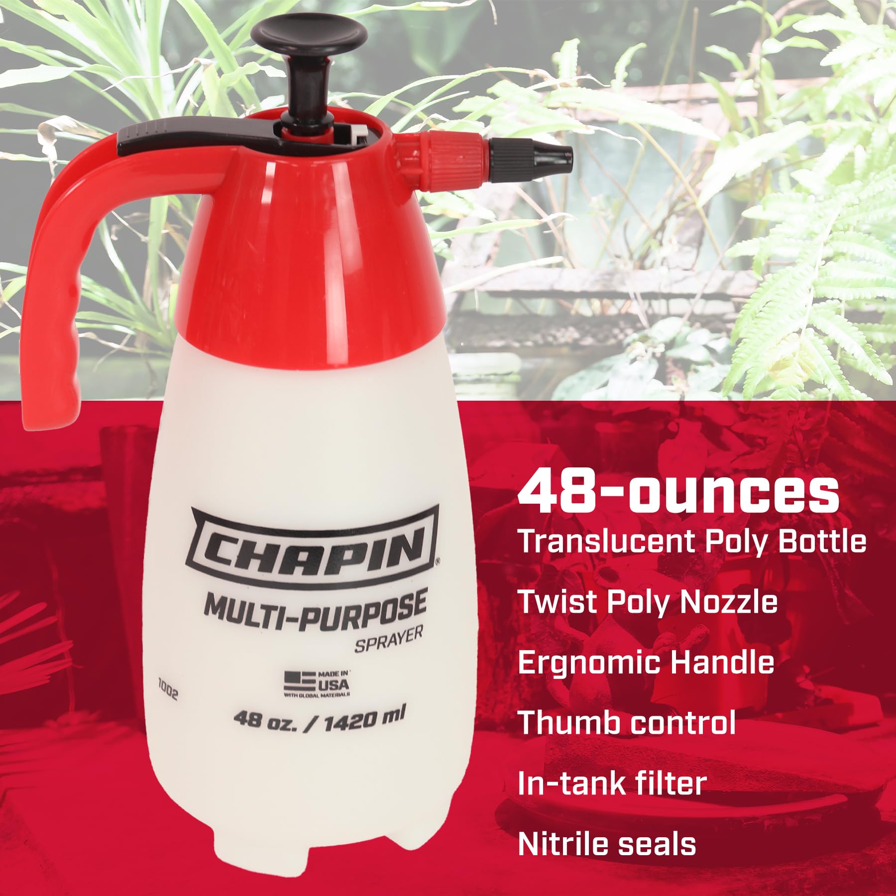 Chapin 10022 Handheld Pump Sprayer 48oz MultiPurpose Translucent