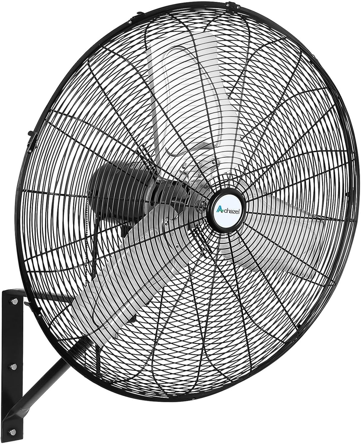 Achazel  24-in 120-Volt 3-Speed High Velocity Black Oscillating Wall Mounted Fan