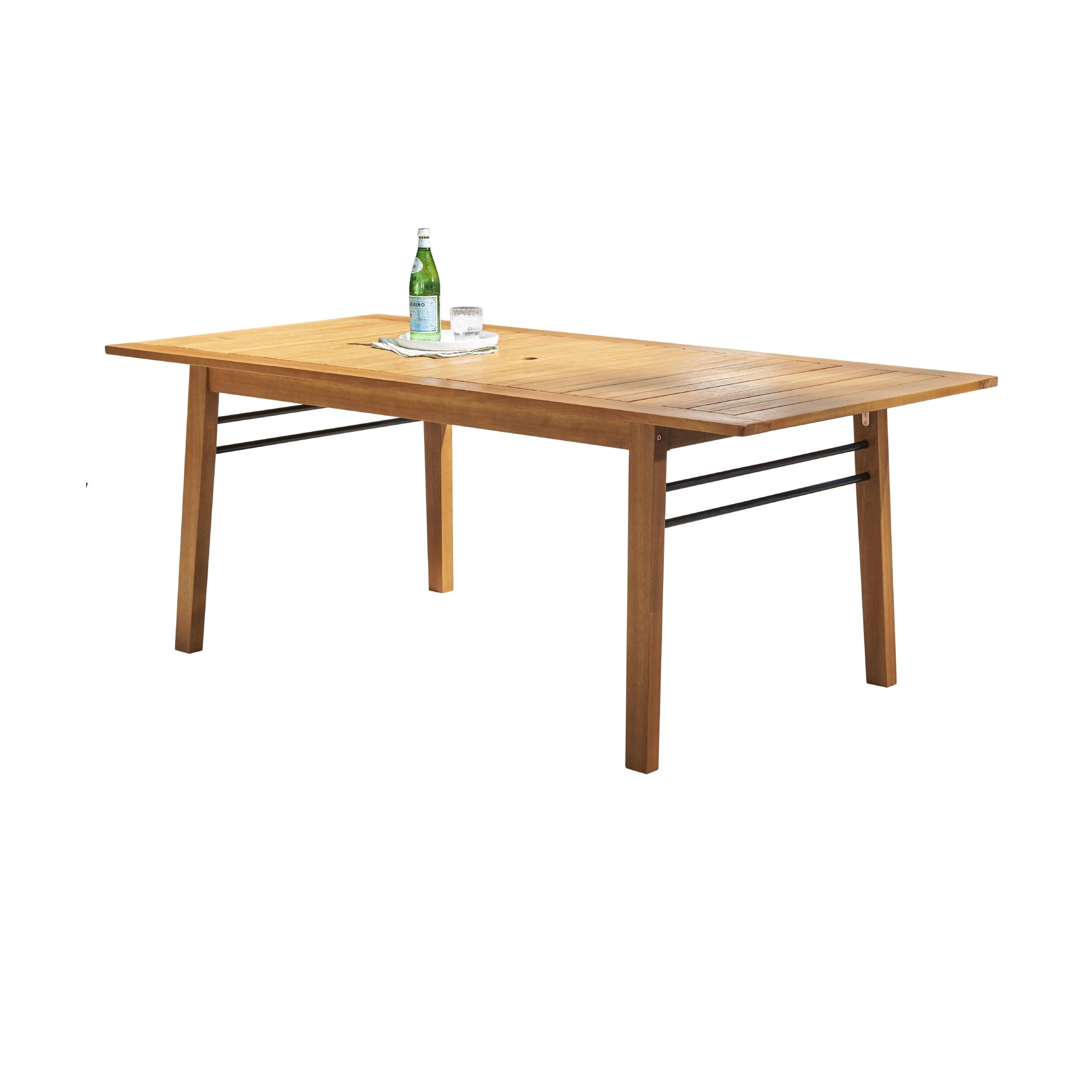 AZEN M1919 Ocean Rectangle Outdoor Dining Table 38-in W x 81-in L with Umbrella Hole