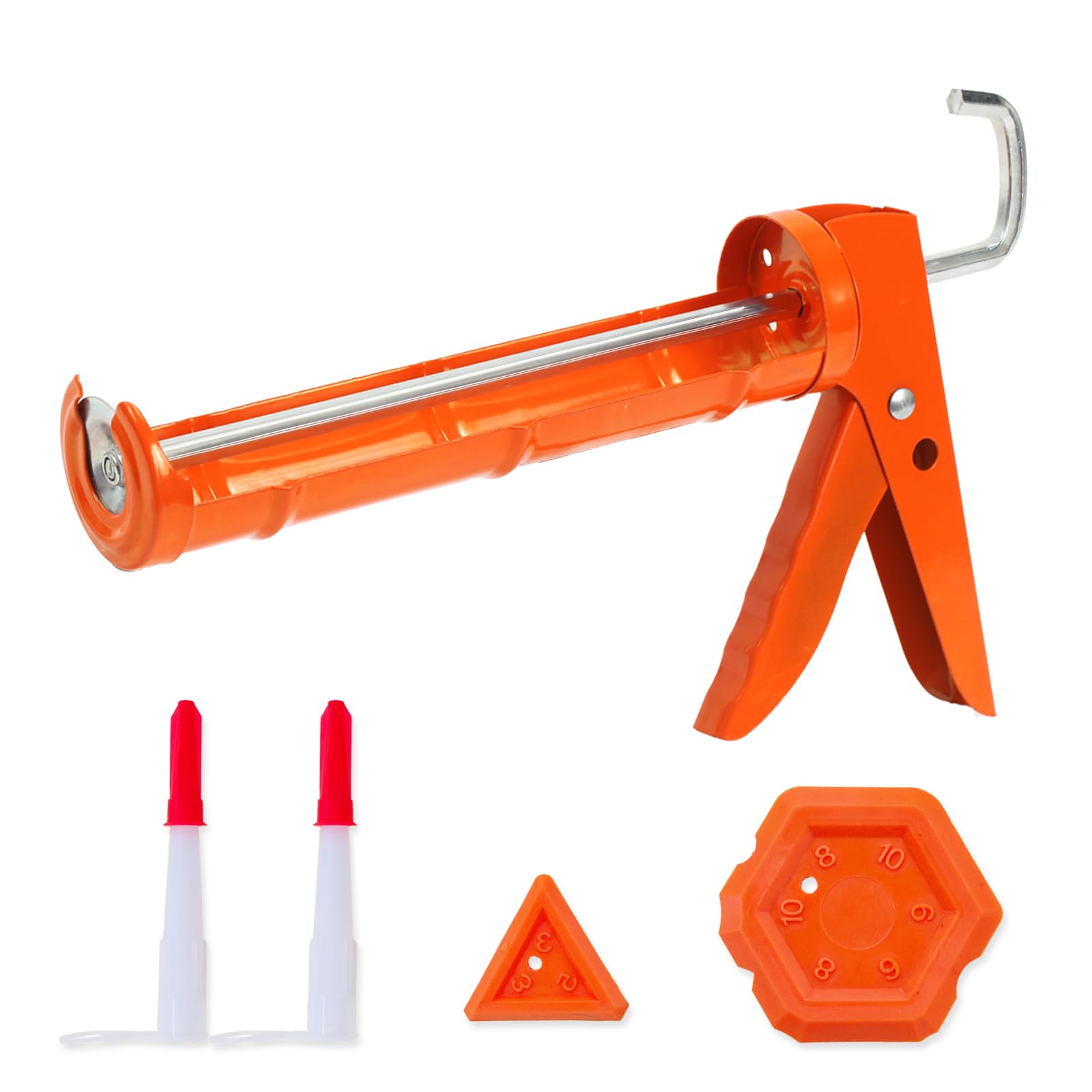 Phyfalip  Caulking Gun No Drip Sealant Finishing Tool Grout Scraper for Kitchen Bathroom Window Sink Joint 1 slash 10 Gallon Cartridge 10 to 1