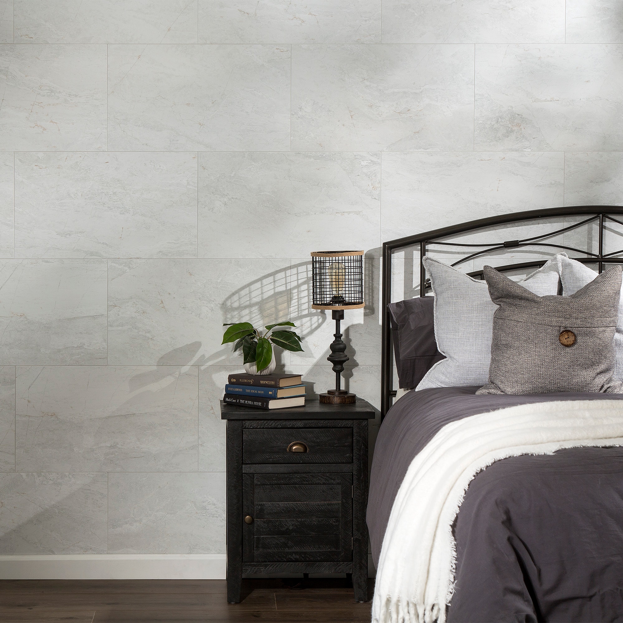 Polar Frost 25.6 in x 14.8 in Vinyl Waterproof Interlocking Wall Tiles