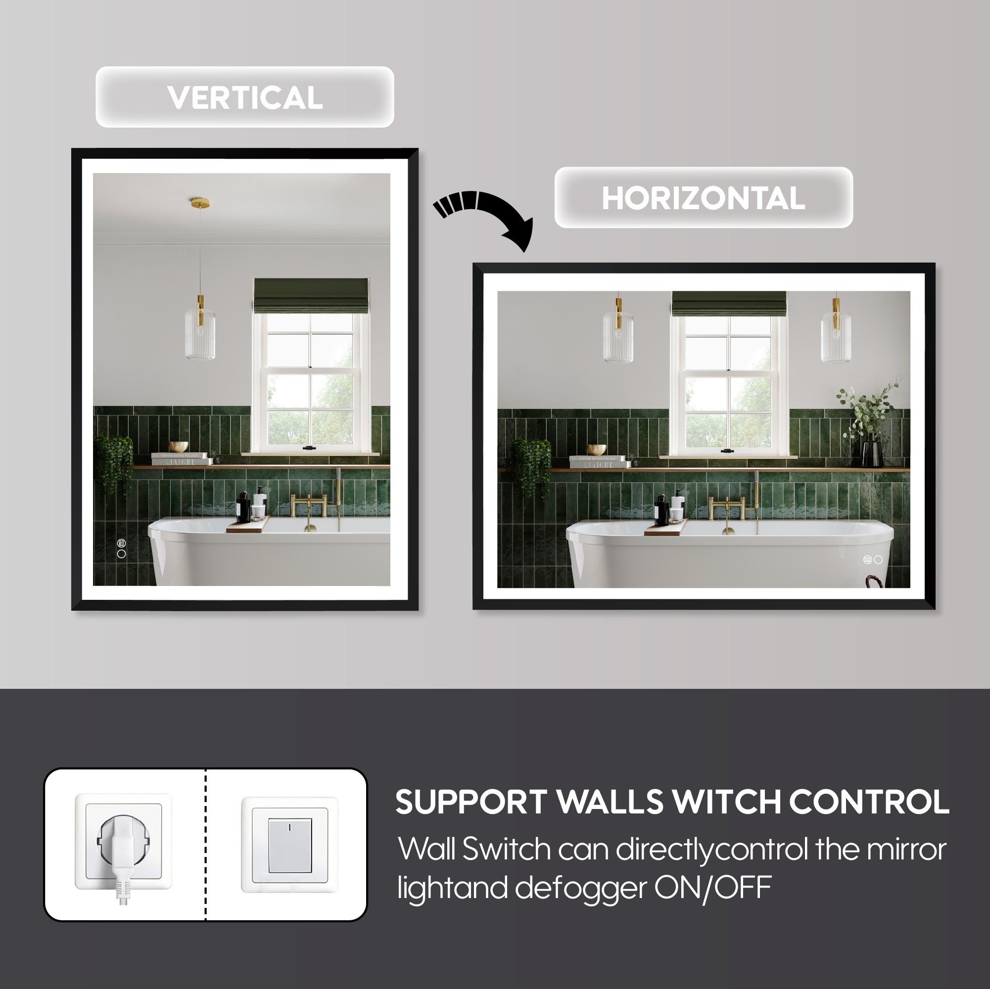 Forclover MRE-6F4836MB Framed-Bath-Mirrors - View #10