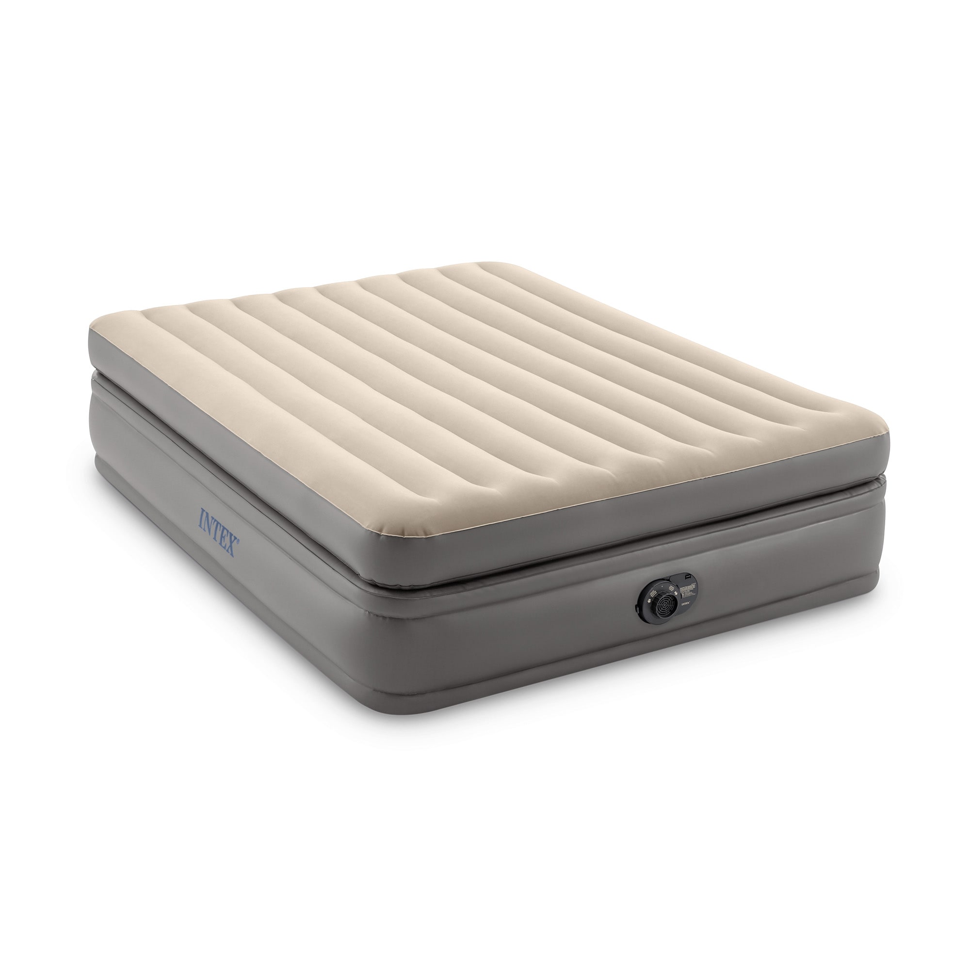 Intex 201837 Dura Beam Plus Fiber-Tech Elevated Air Mattress with Built-In Pump, Queen