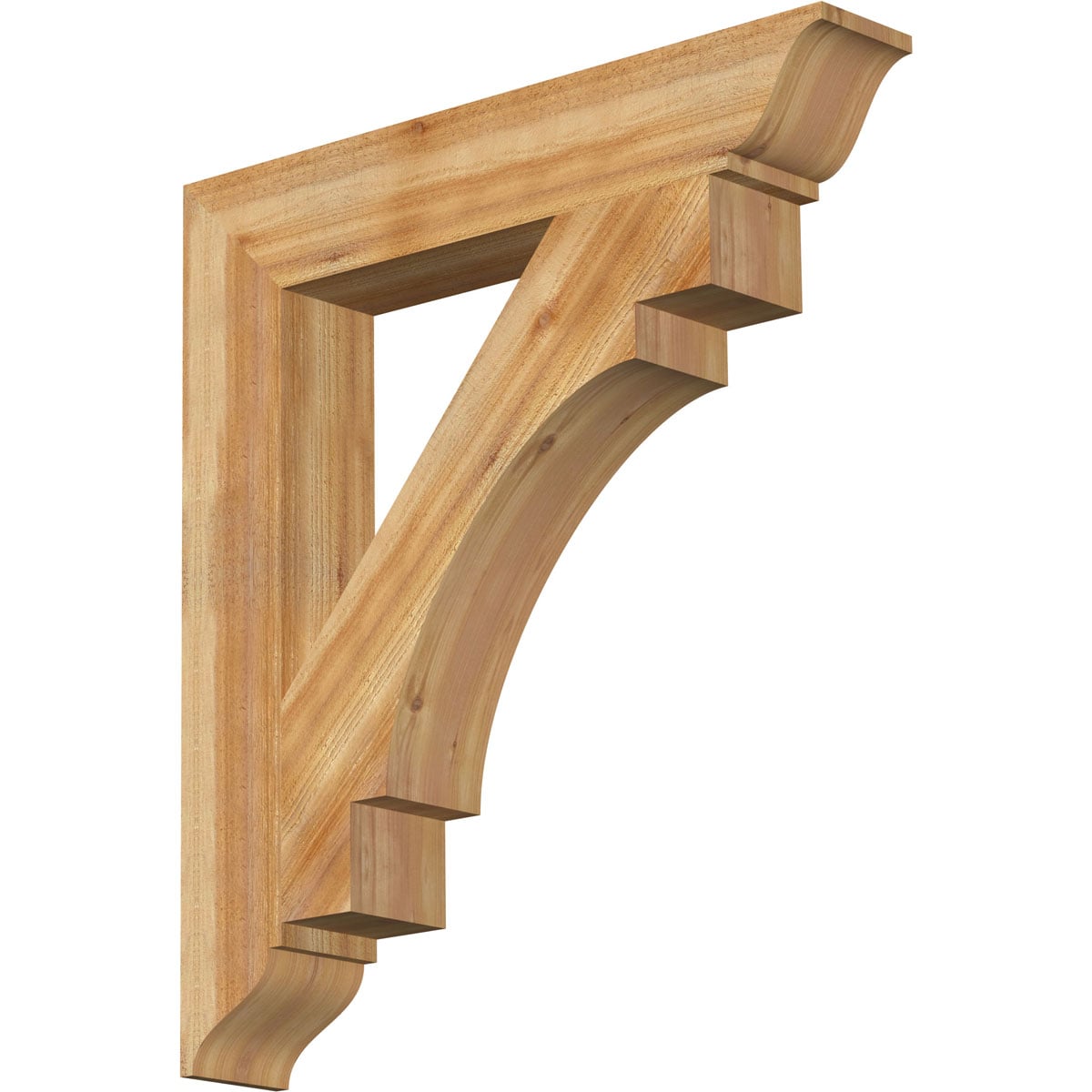 Ekena Millwork BKT06X36X40MRC01RWR Merced traditional rough sawn 6-in x 36-in x 40-in Western red cedar Brown Wood Standard bracket