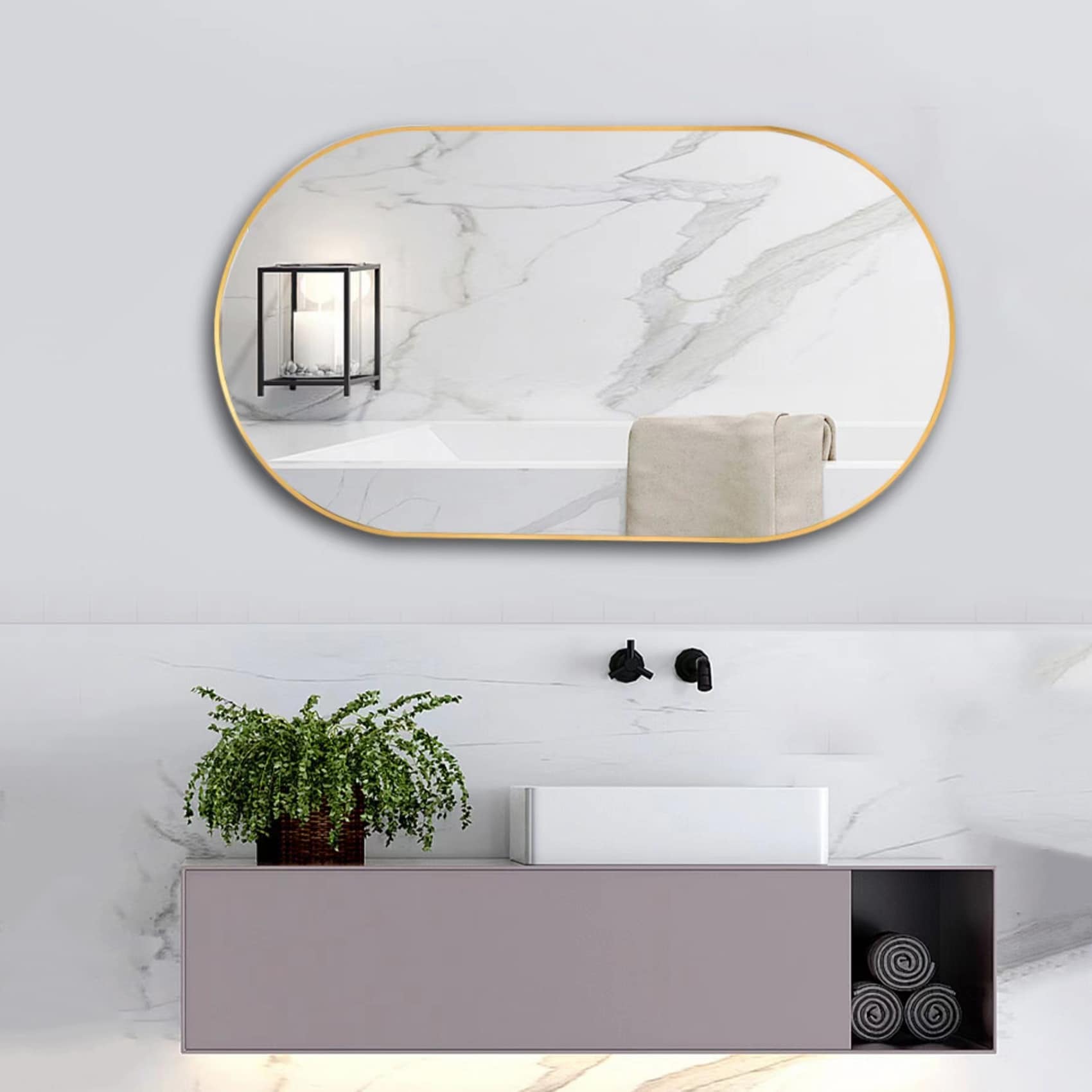 Kahomvis YO-QPW9-4986 Framed-Bath-Mirrors - View #5