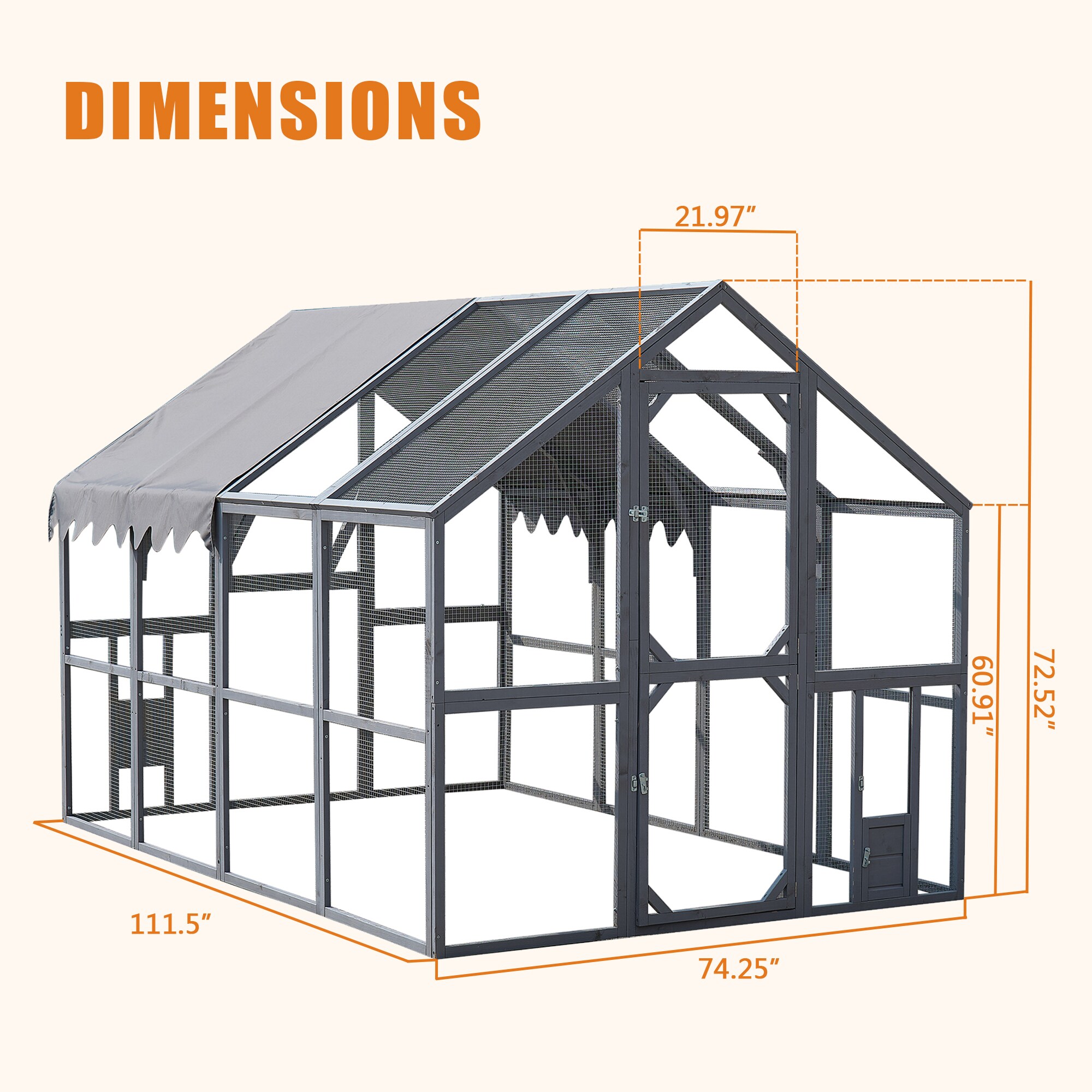 Clihome CL-GH304F Chicken-Coops-Rabbit-Hutches - View #7