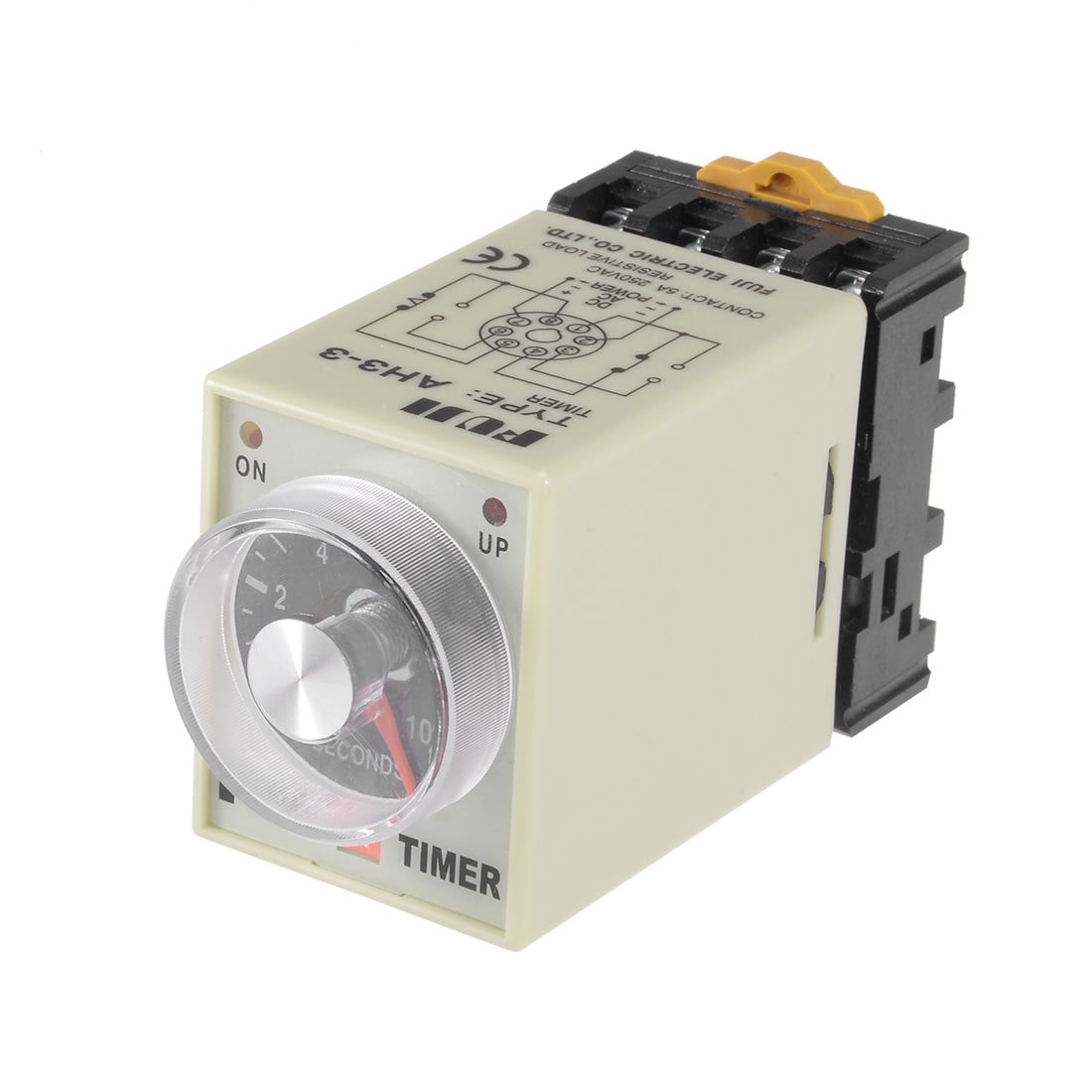 Unique Bargains 24VAC 10S 8 Terminals Range Adjustable Delay Timer Time Relay AH3-3 with Base #S25112701UX5877