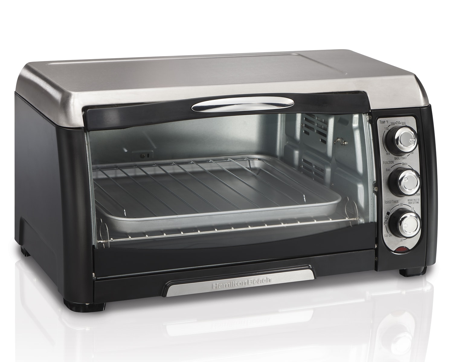 Hamilton Beach 1100-Watt 4-Slice Stainless Steel Toaster Oven Silver