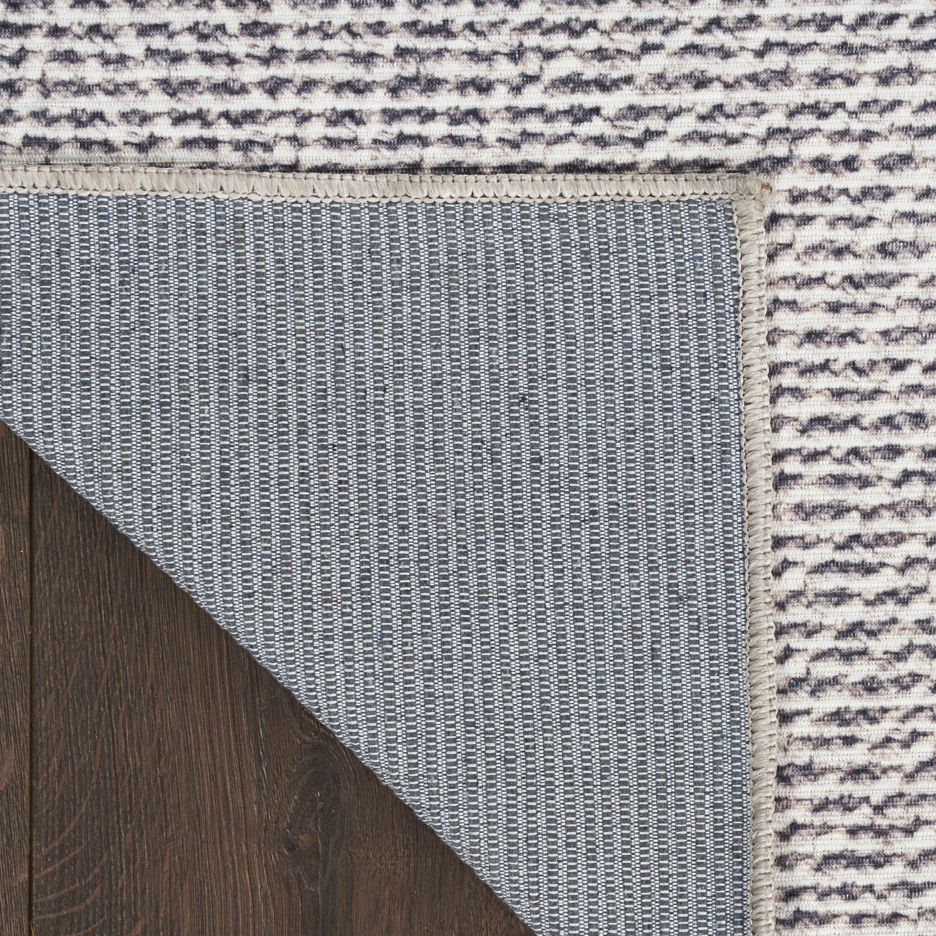 Gray Geometric Flat Woven Cotton Synthetic 5' x 7' Rug