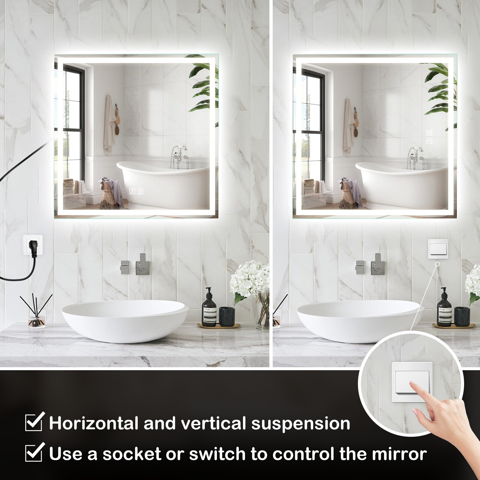 HomLux MA023030TD-OL Framed-Bath-Mirrors - View #7