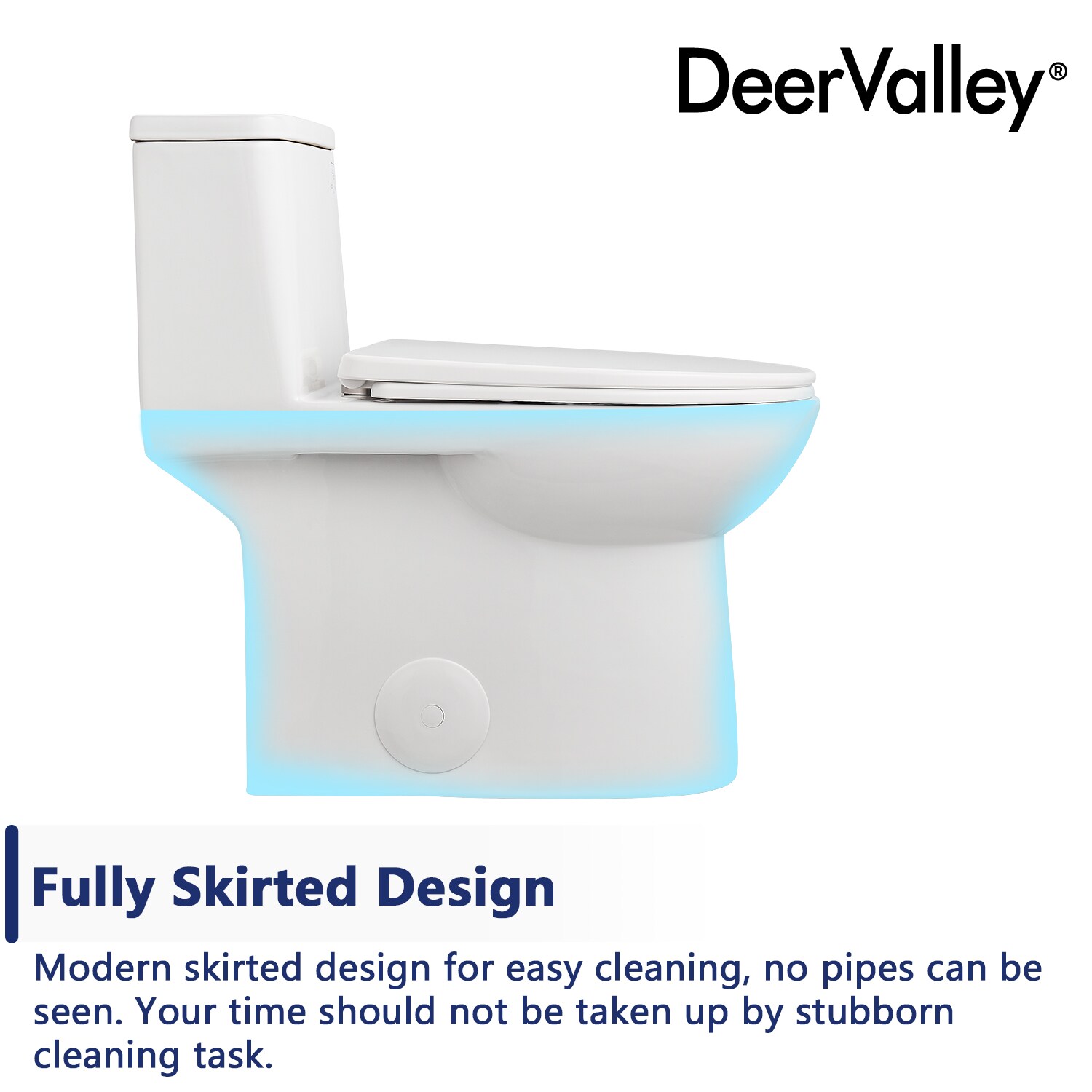 White Ceramic Elongated Dual Flush One-Piece Toilet