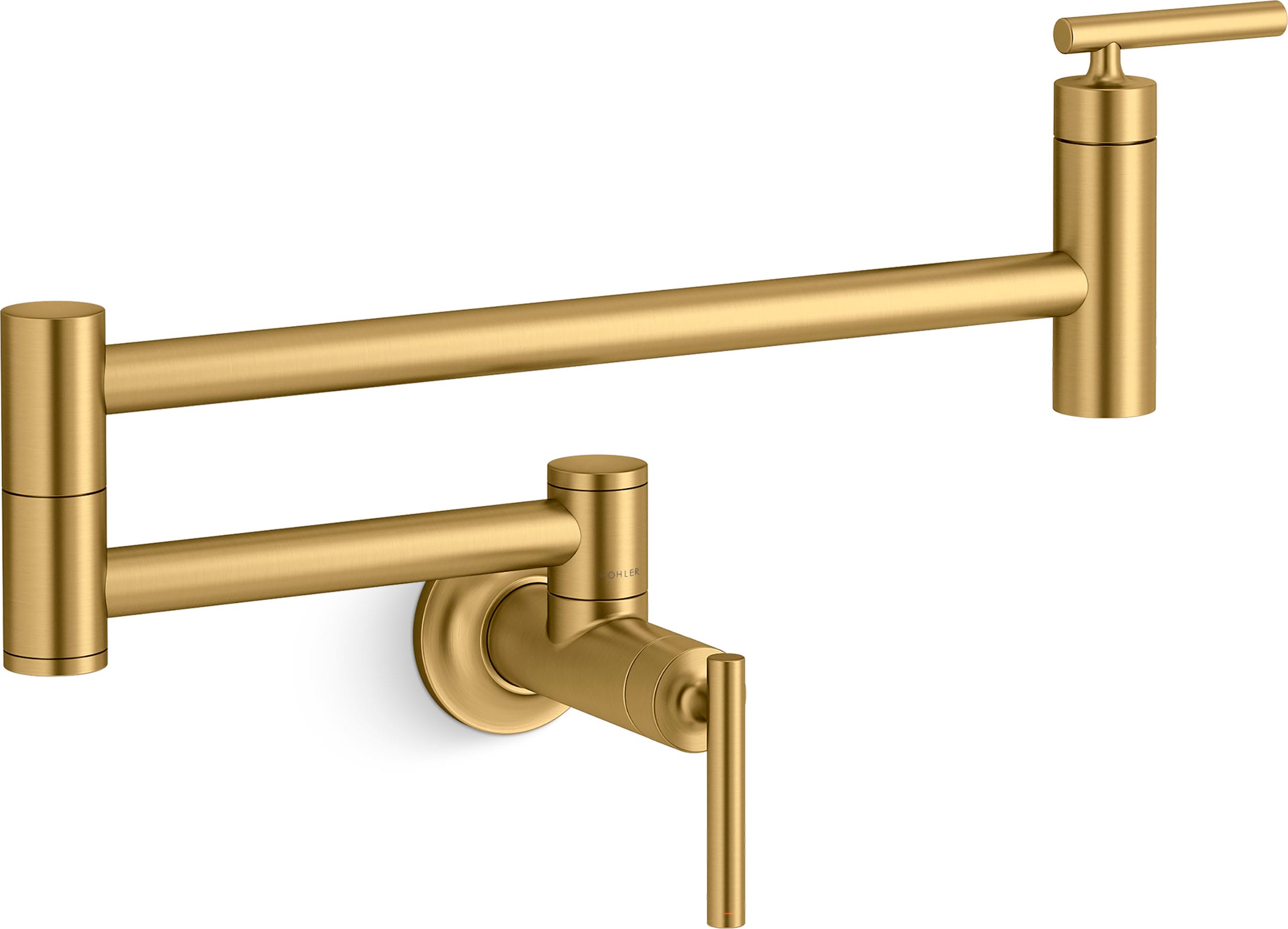 KOHLER 35745-2MB Vibrant Brushed Moderne Brass Single Handle Wall-mount Pot Filler Kitchen Faucet
